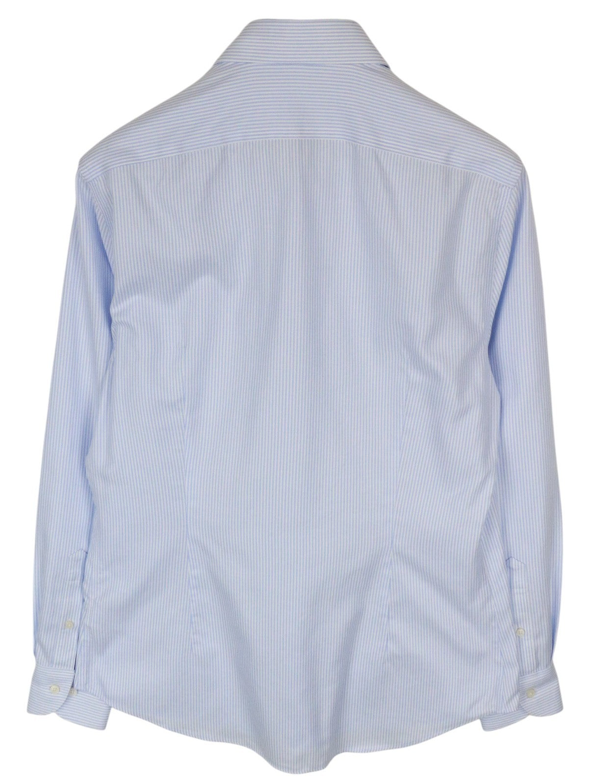 SUITSUPPLY Men Shirt 41/16 Extra Slim Blue Pure Cotton Striped Twill Classic