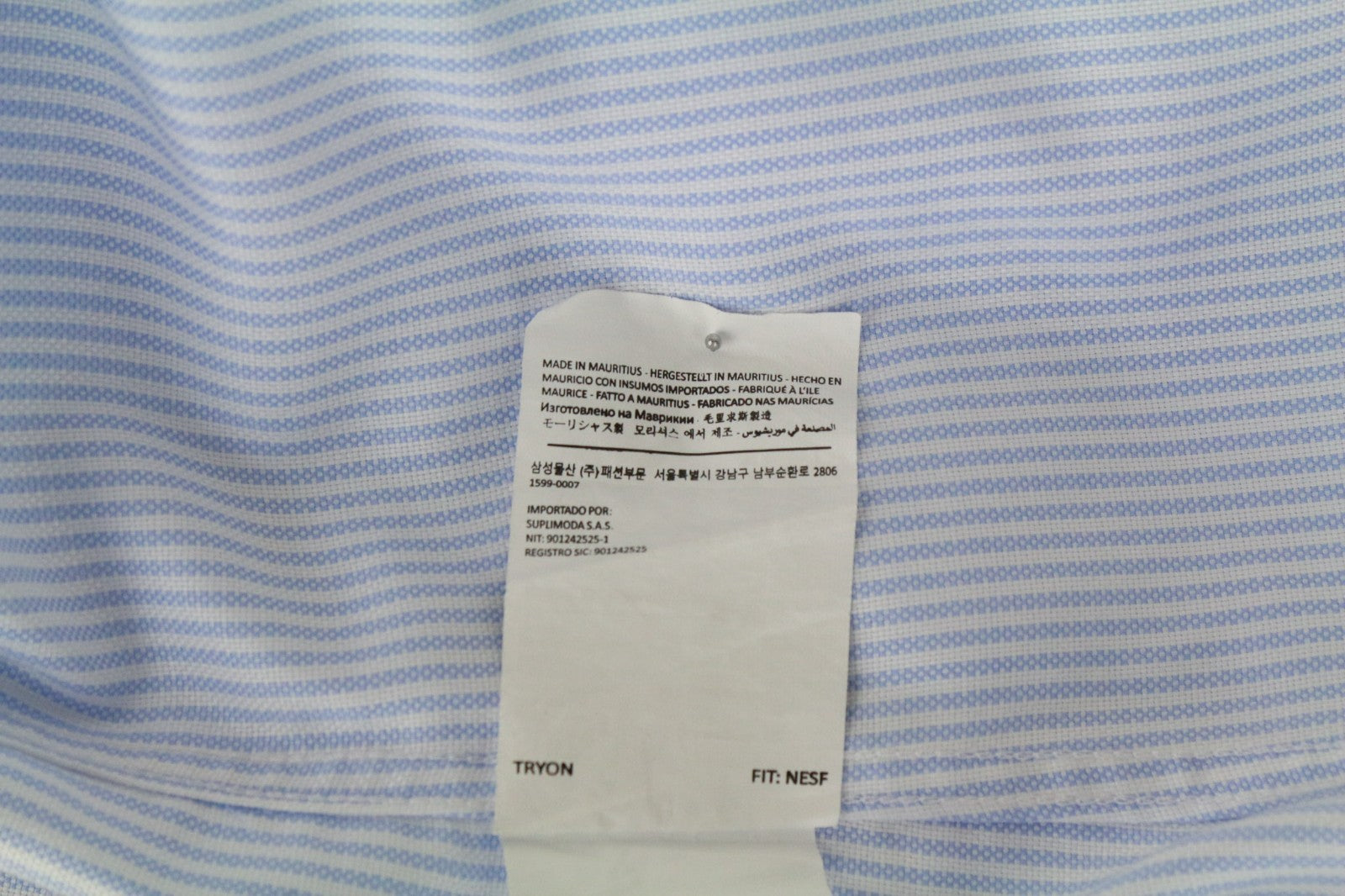SUITSUPPLY Men Shirt 41/16 Extra Slim Blue Pure Cotton Striped Twill Classic