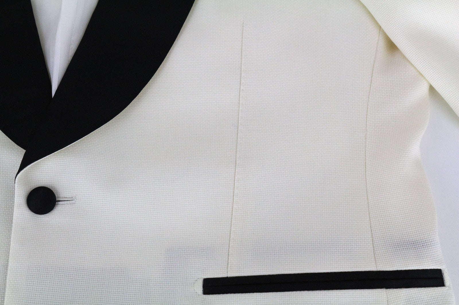 SUITSUPPLY La Spalla Men Suit UK42S Tux Off-White Black Pure Wool Formal 2 Piece