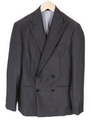 SUITSUPPLY Lazio Men Blazer UK32R Brown Wool Mohair Double-Breasted Peak Formal