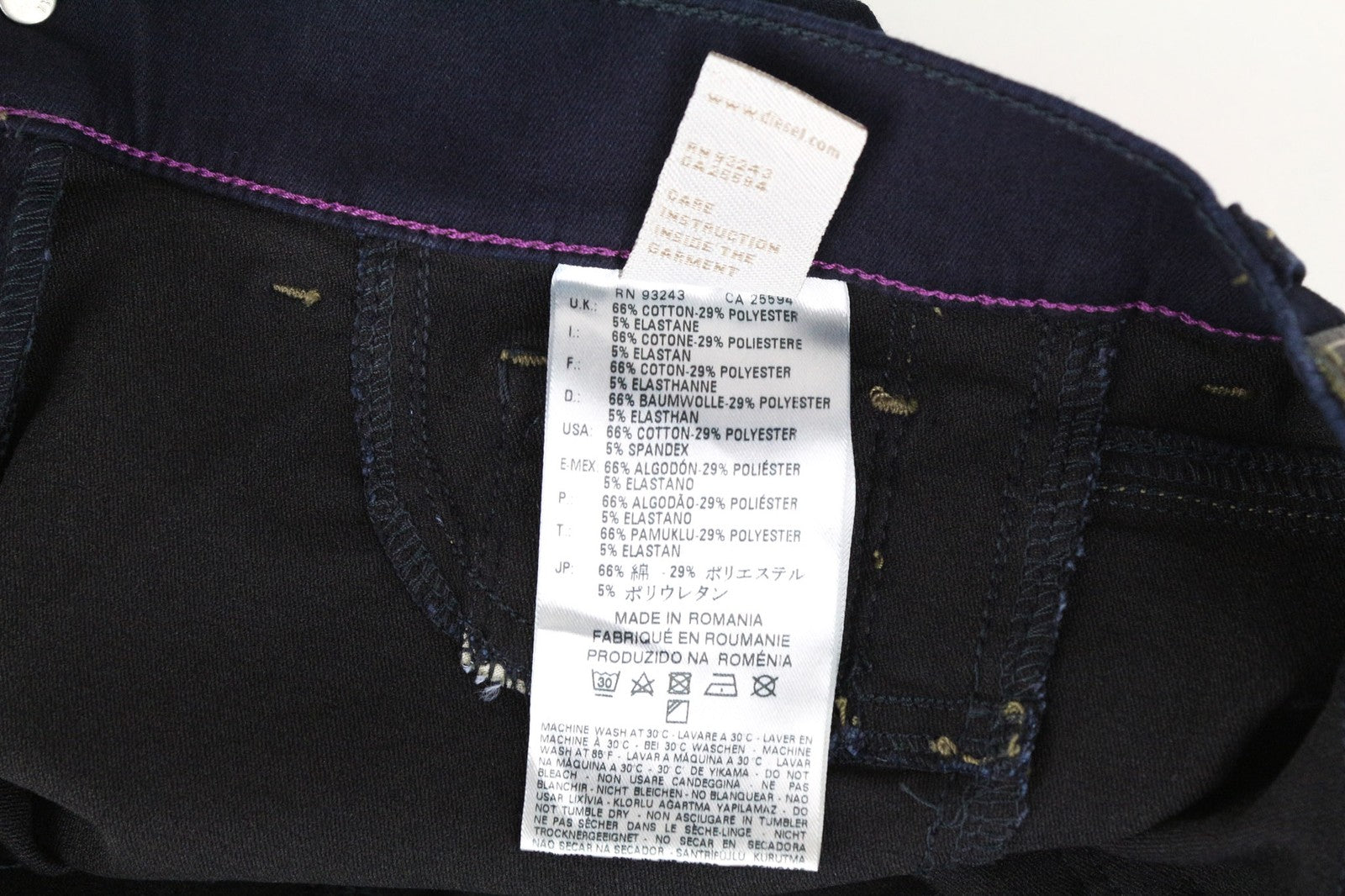 DIESEL Livier 0881B Women Jeans W24 Girls Jegging Super Slim Blue Cotton Stretch
