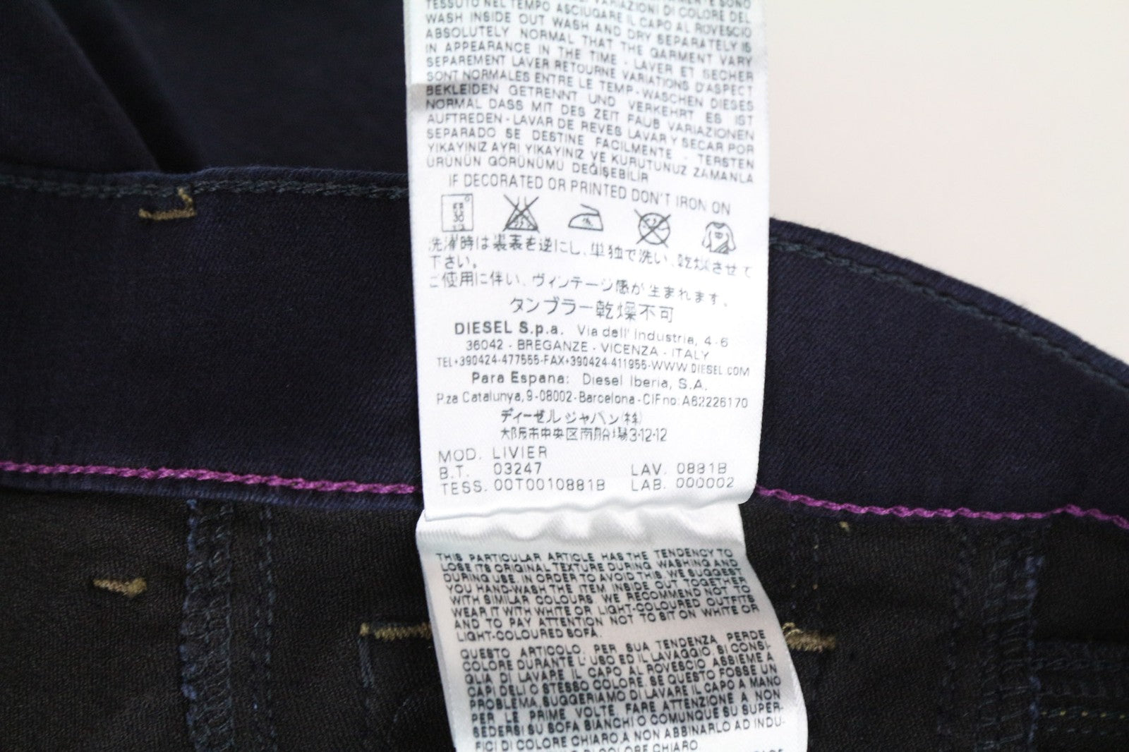 DIESEL Livier 0881B Women Jeans W24 Girls Jegging Super Slim Blue Cotton Stretch