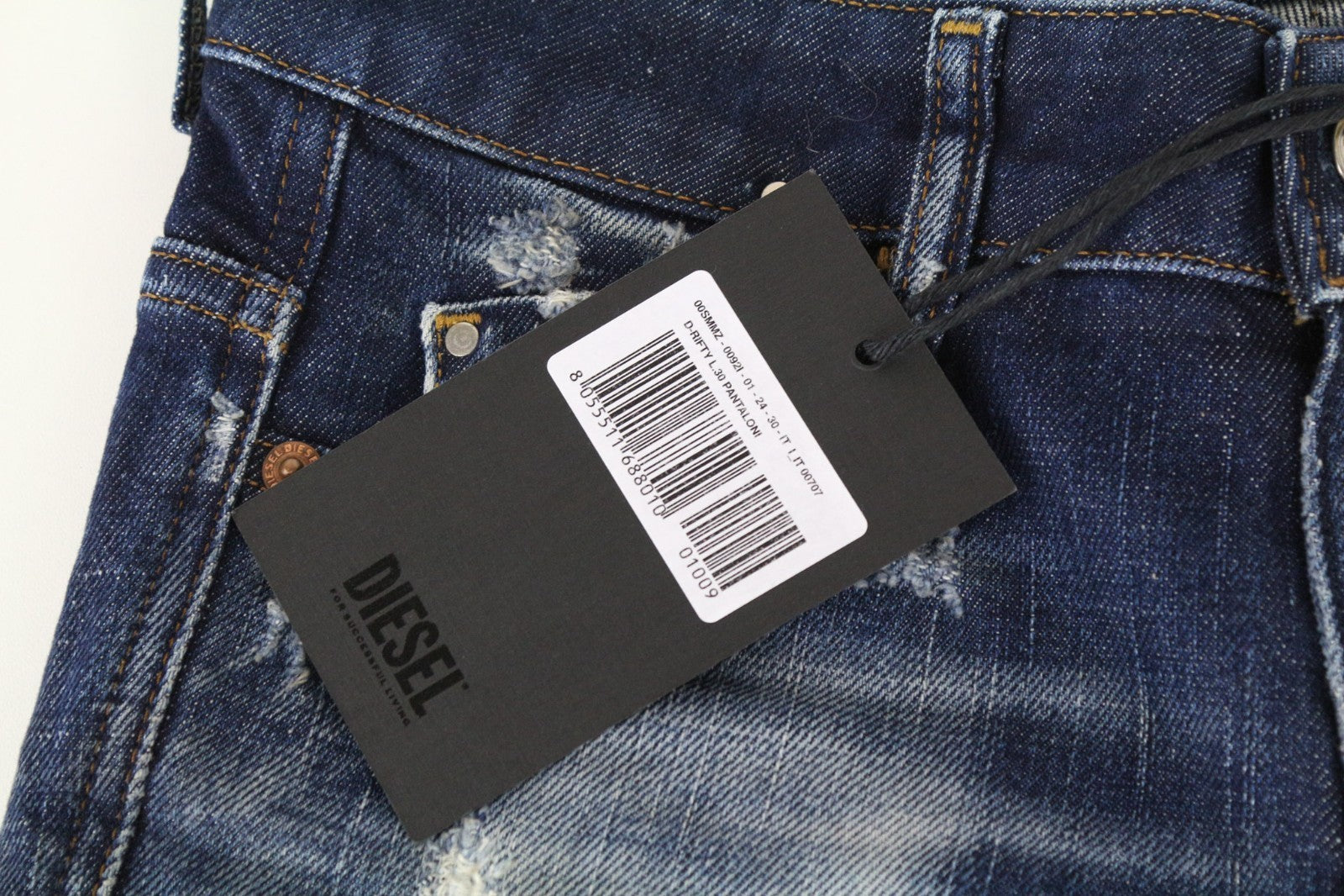 DIESEL D-Rifty 0092I Women Jeans W24/L30 Girls Slim Blue Cotton Stretch Ripped