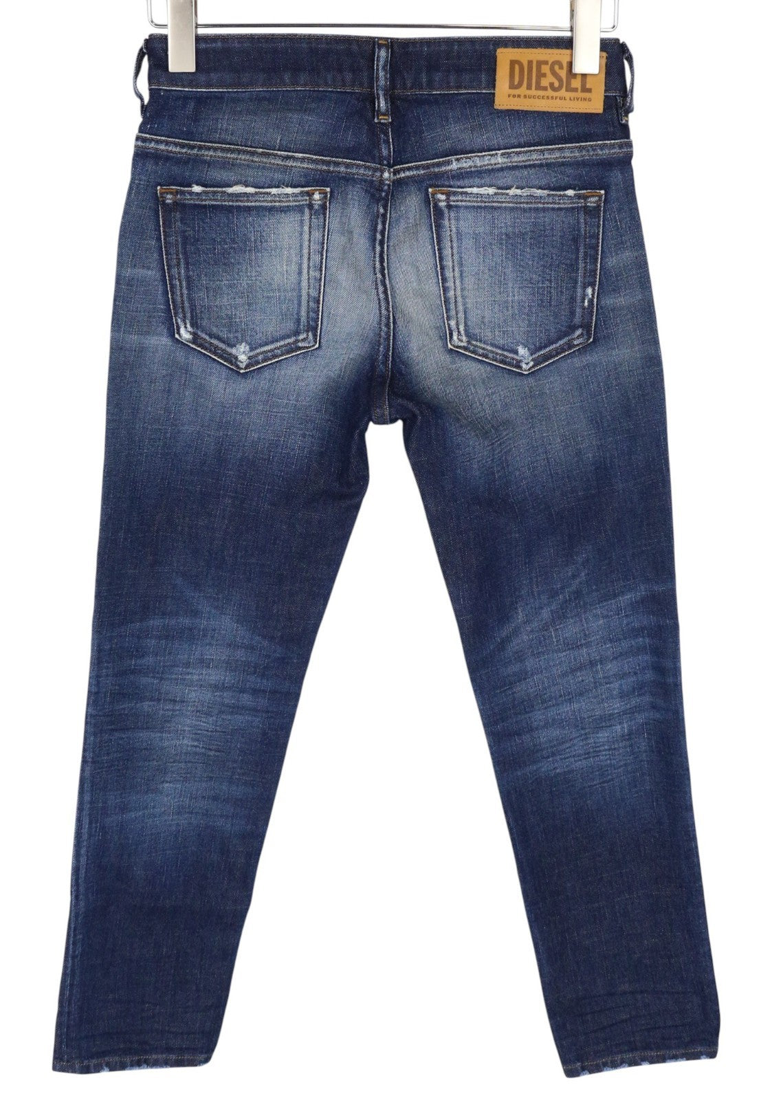 DIESEL D-Rifty 0092I Women Jeans W24/L30 Girls Slim Blue Cotton Stretch Ripped