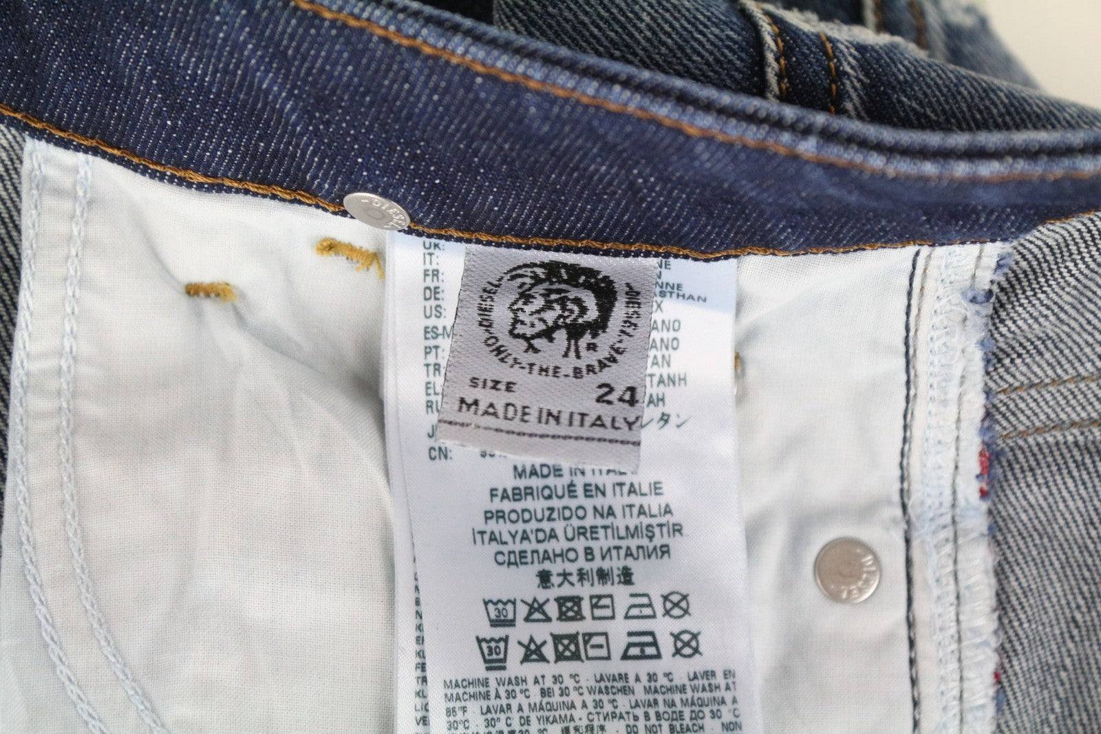 DIESEL D-Rifty 0092I Women Jeans W24/L30 Girls Slim Blue Cotton Stretch Ripped
