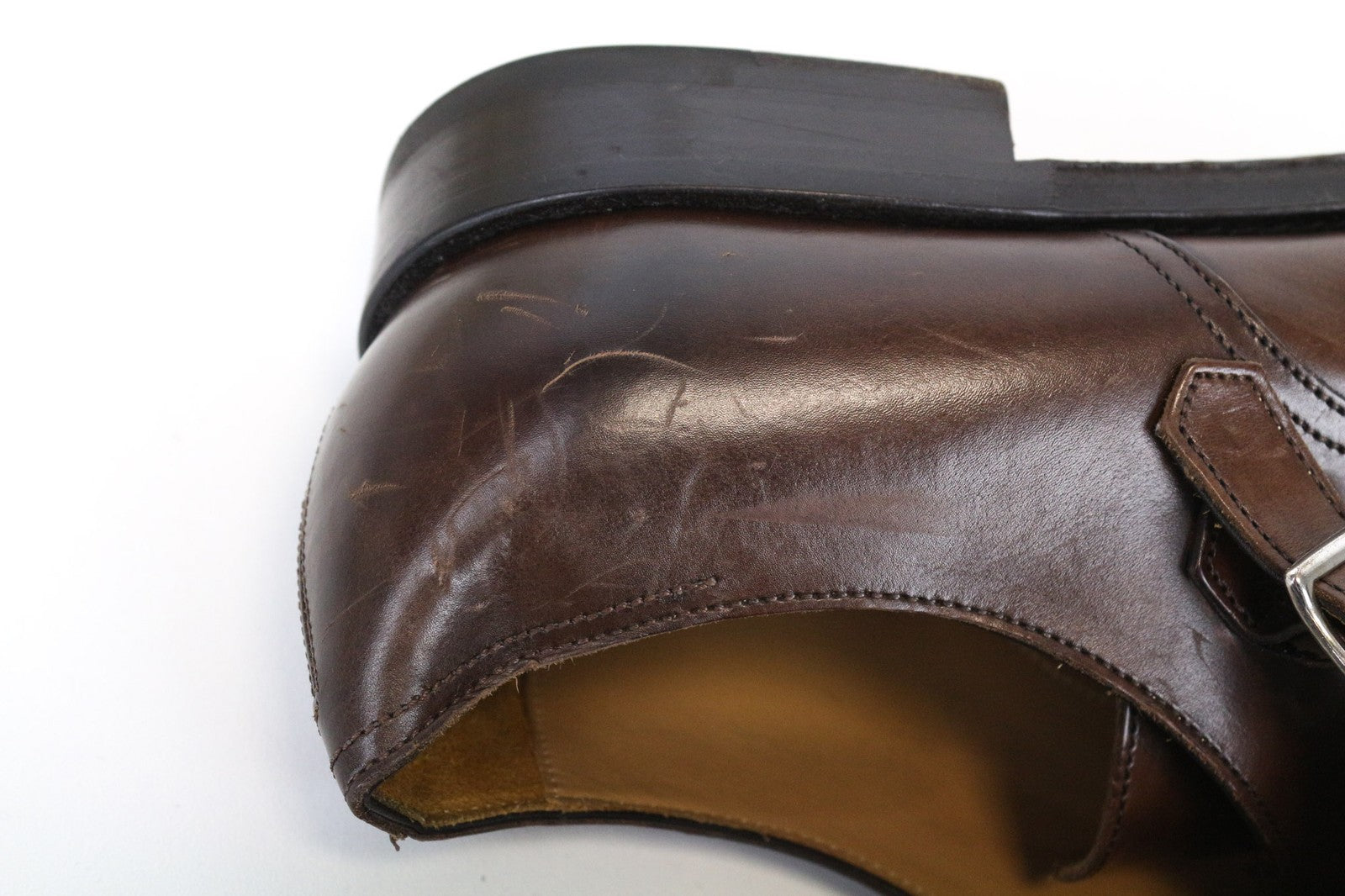 SUITSUPPLY Men Formal Shoes EU42.5 Brown Double-Buckled Genuine Leather