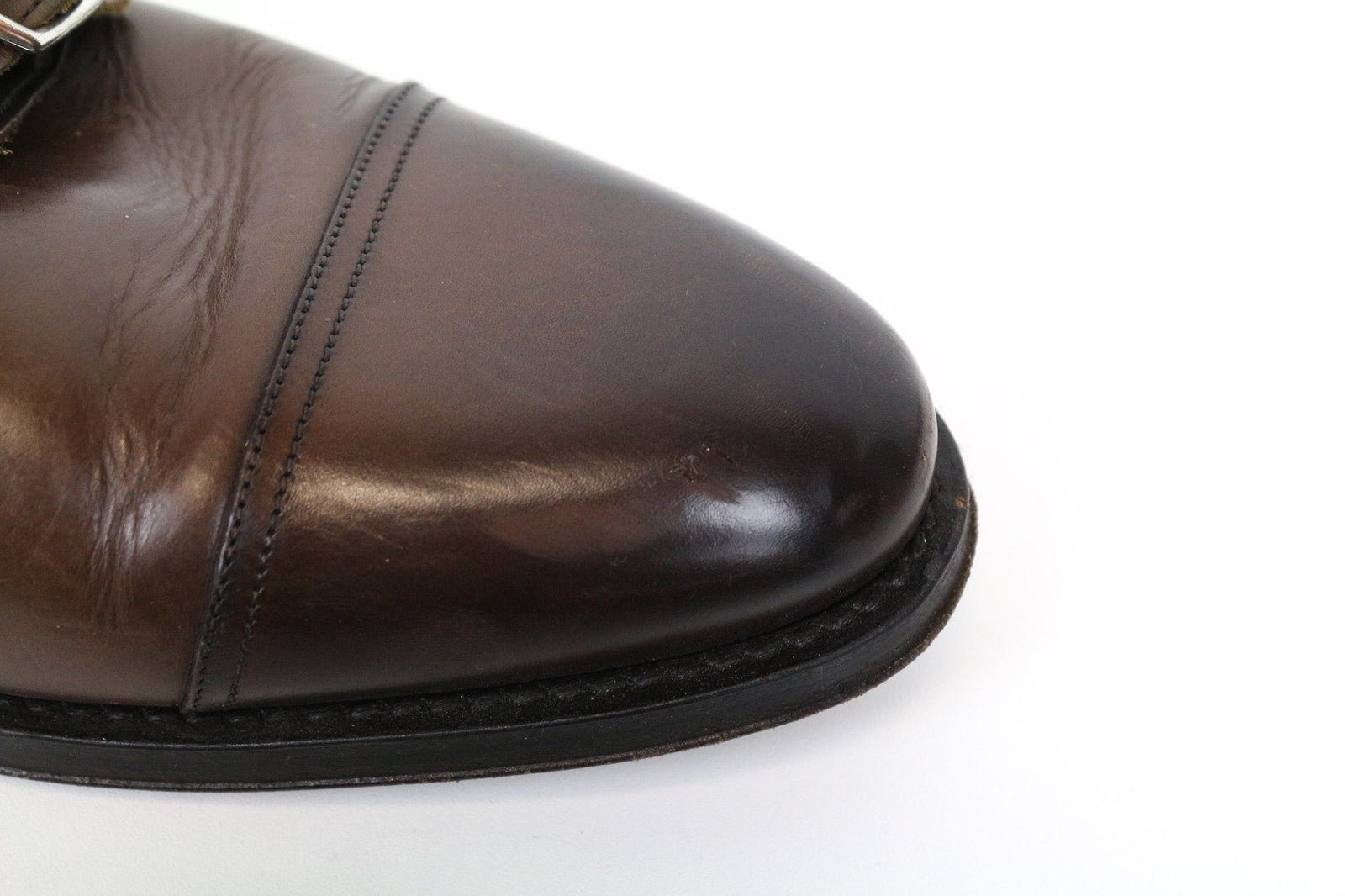 SUITSUPPLY Men Formal Shoes EU42.5 Brown Double-Buckled Genuine Leather