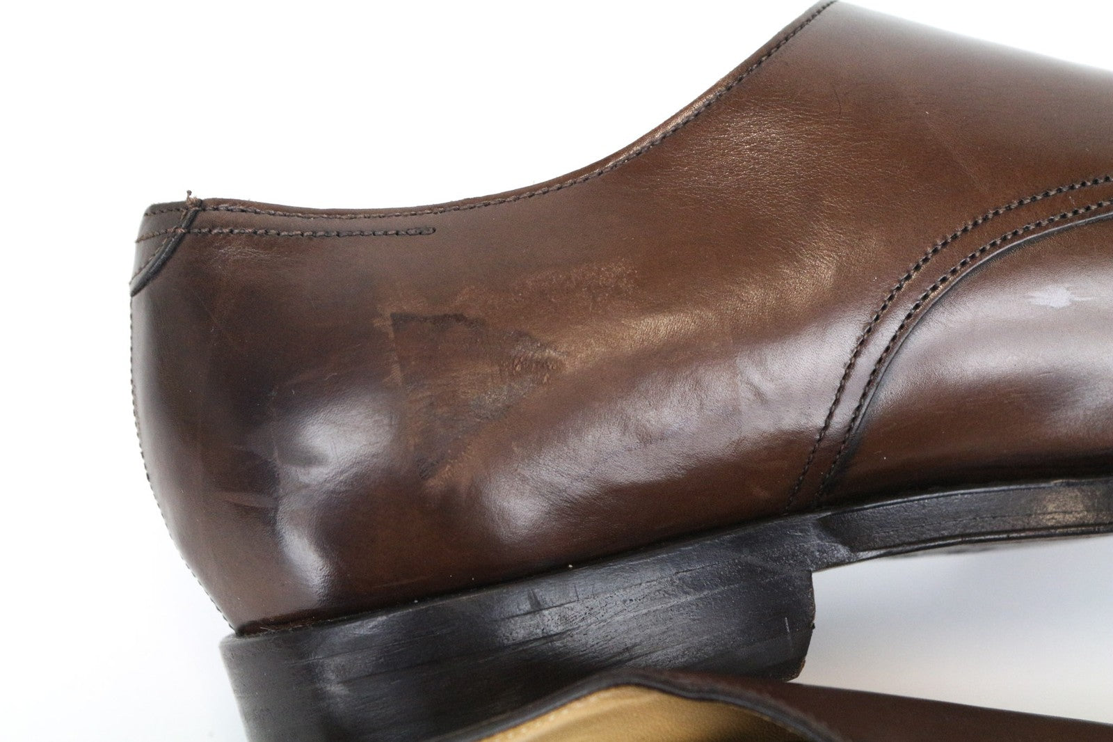 SUITSUPPLY Men Formal Shoes EU42.5 Brown Double-Buckled Genuine Leather