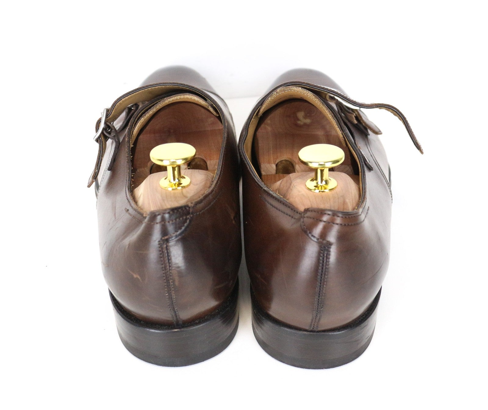 SUITSUPPLY Men Formal Shoes EU42.5 Brown Double-Buckled Genuine Leather