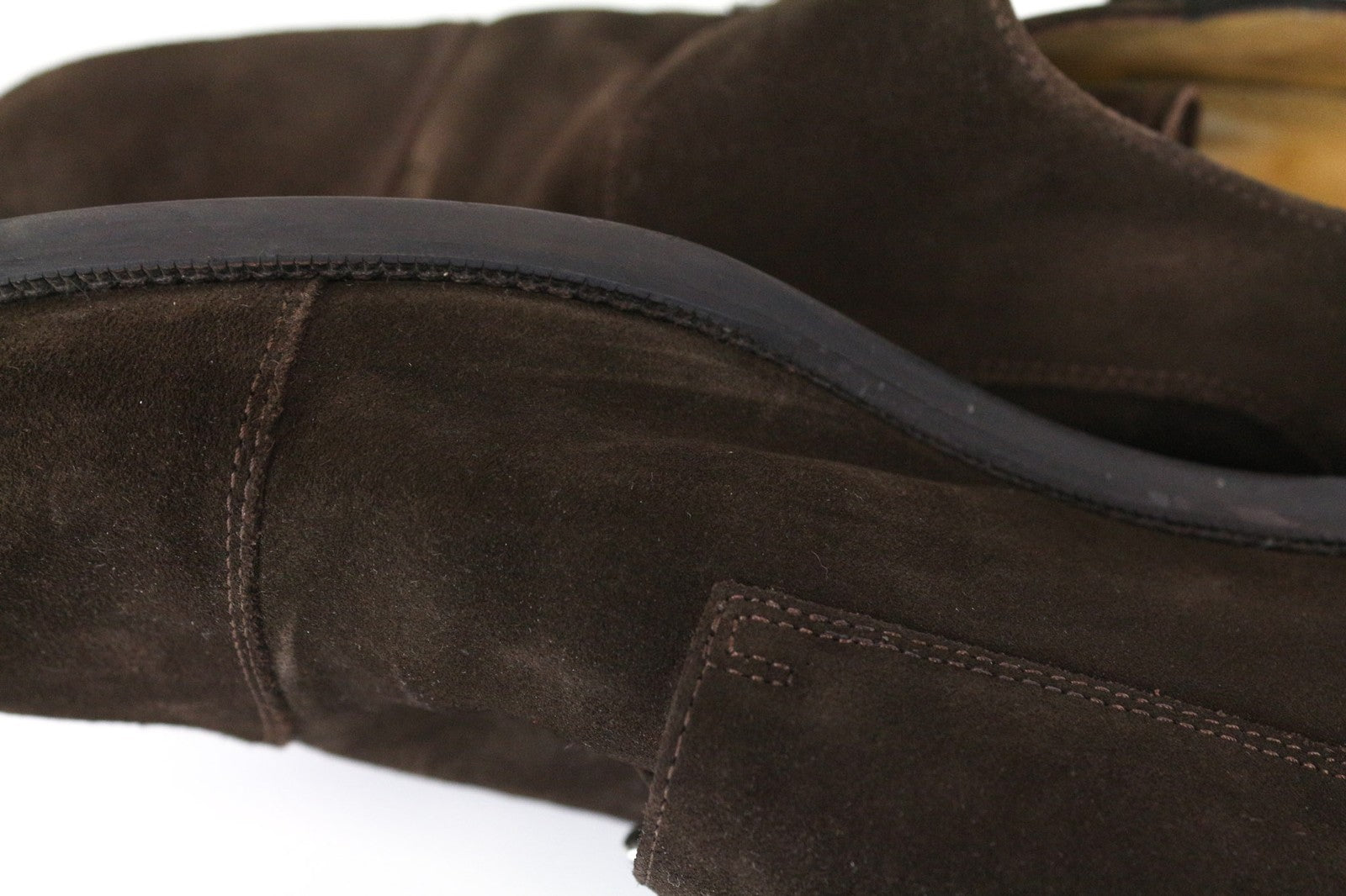 SUITSUPPLY Men Formal Shoes EU44 Brown Double-Buckled Suede Low-Top Classic