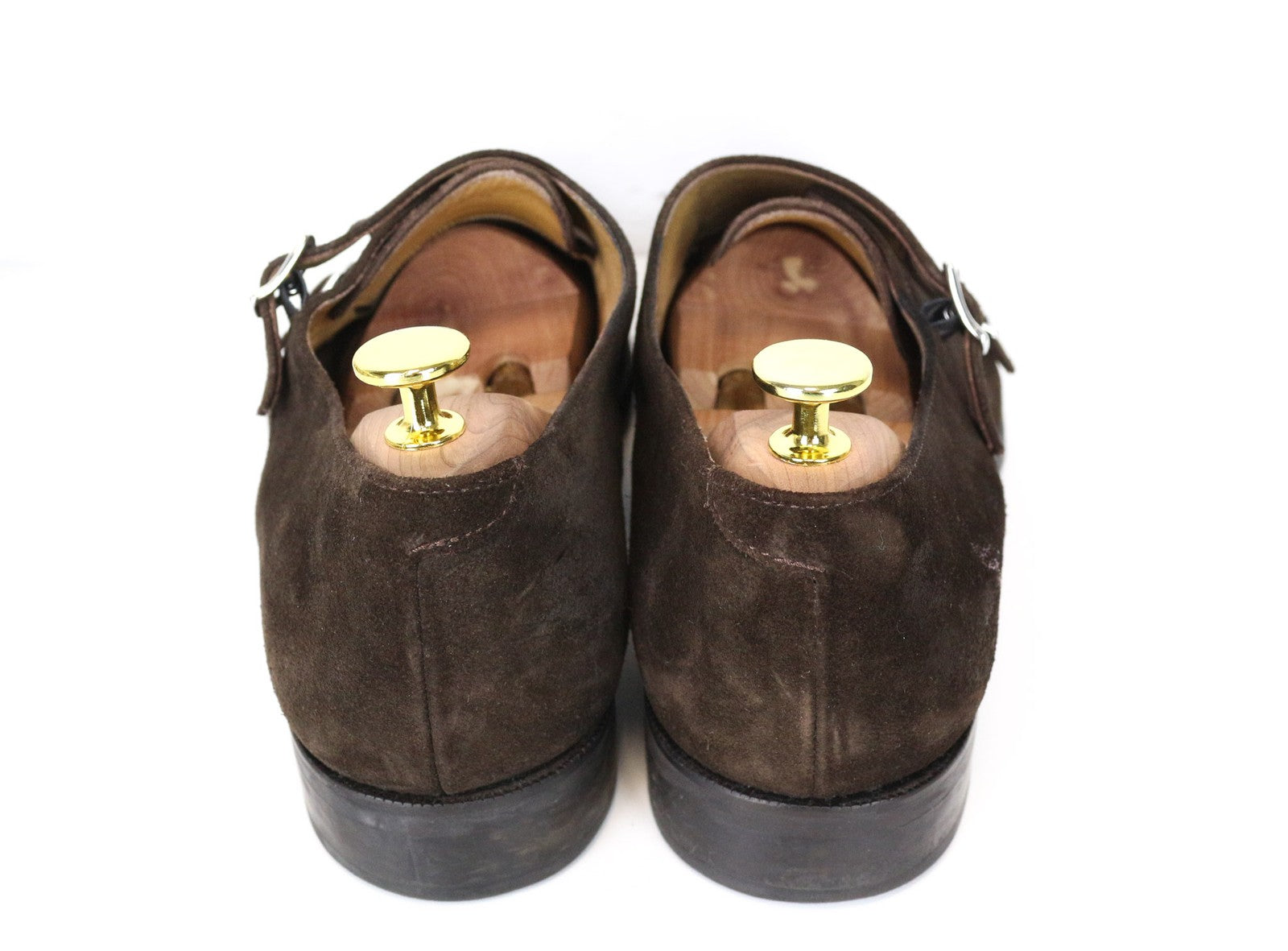 SUITSUPPLY Men Formal Shoes EU44 Brown Double-Buckled Suede Low-Top Classic