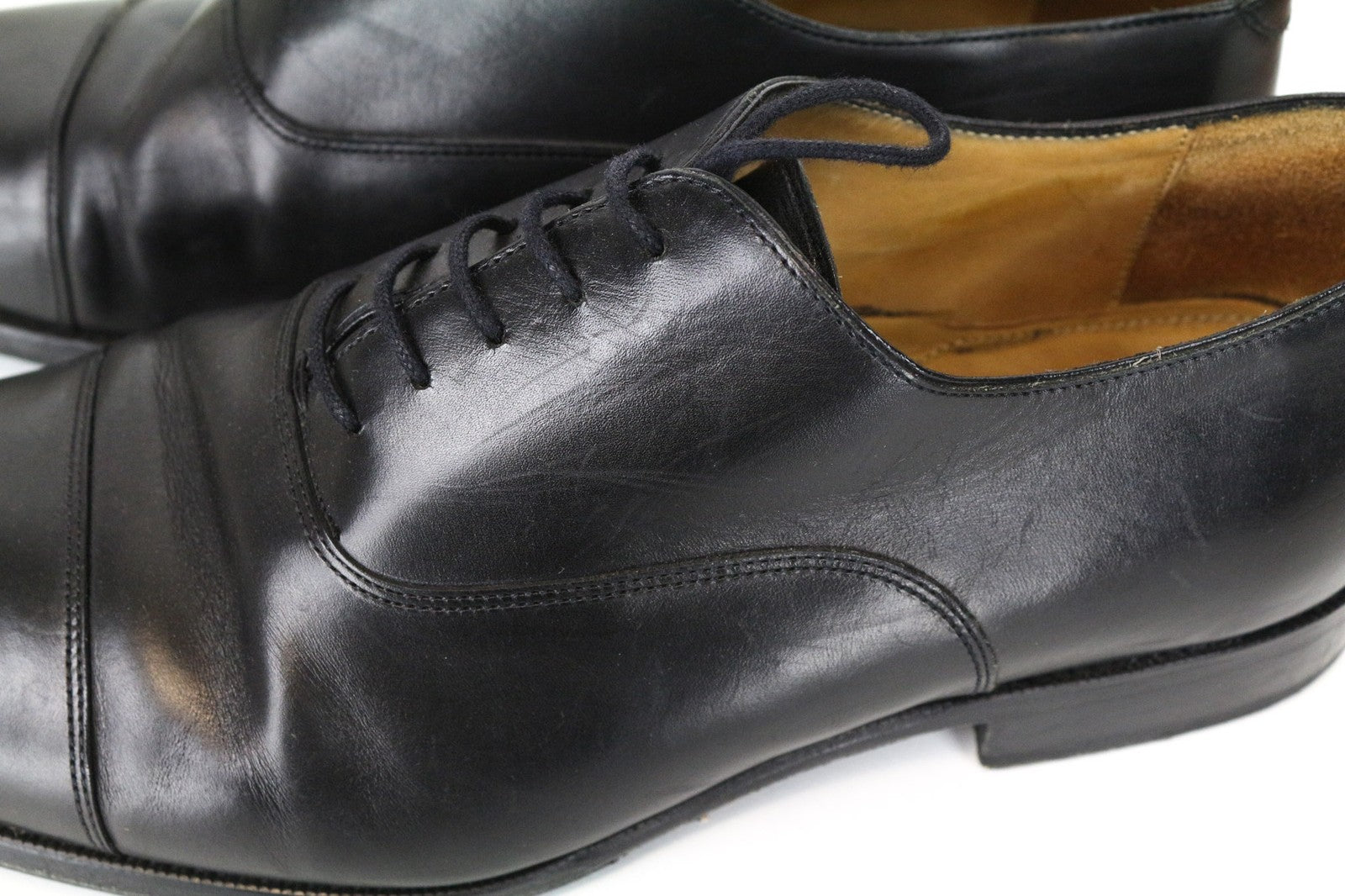 SUITSUPPLY Men Formal Shoes EU46 Black Laced Low-Top Genuine Leather Classic