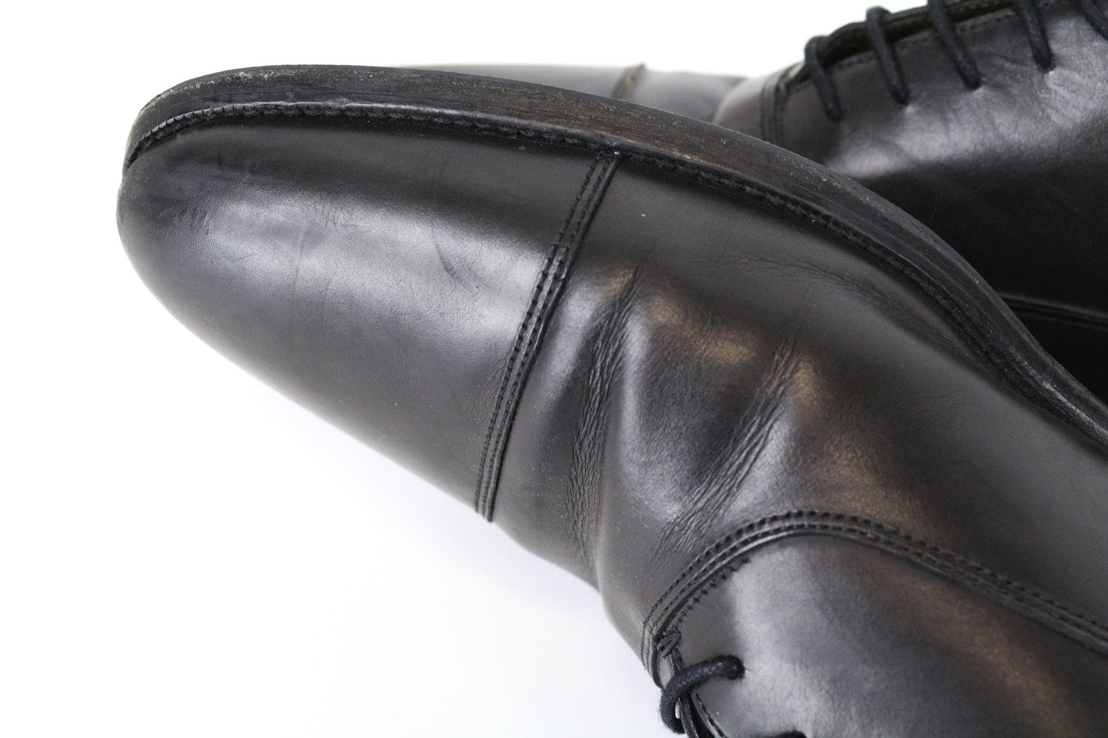SUITSUPPLY Men Formal Shoes EU46 Black Laced Low-Top Genuine Leather Classic