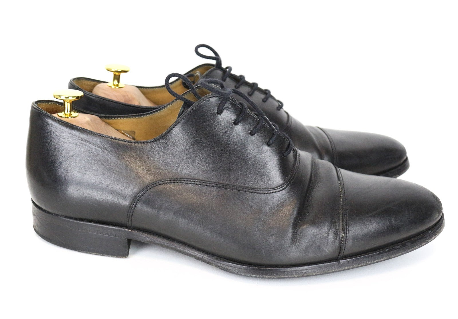 SUITSUPPLY Men Formal Shoes EU46 Black Laced Low-Top Genuine Leather Classic