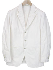 SUITSUPPLY Havana Jetted Men Blazer UK38R Twill White Slim Pure Cotton Unlined