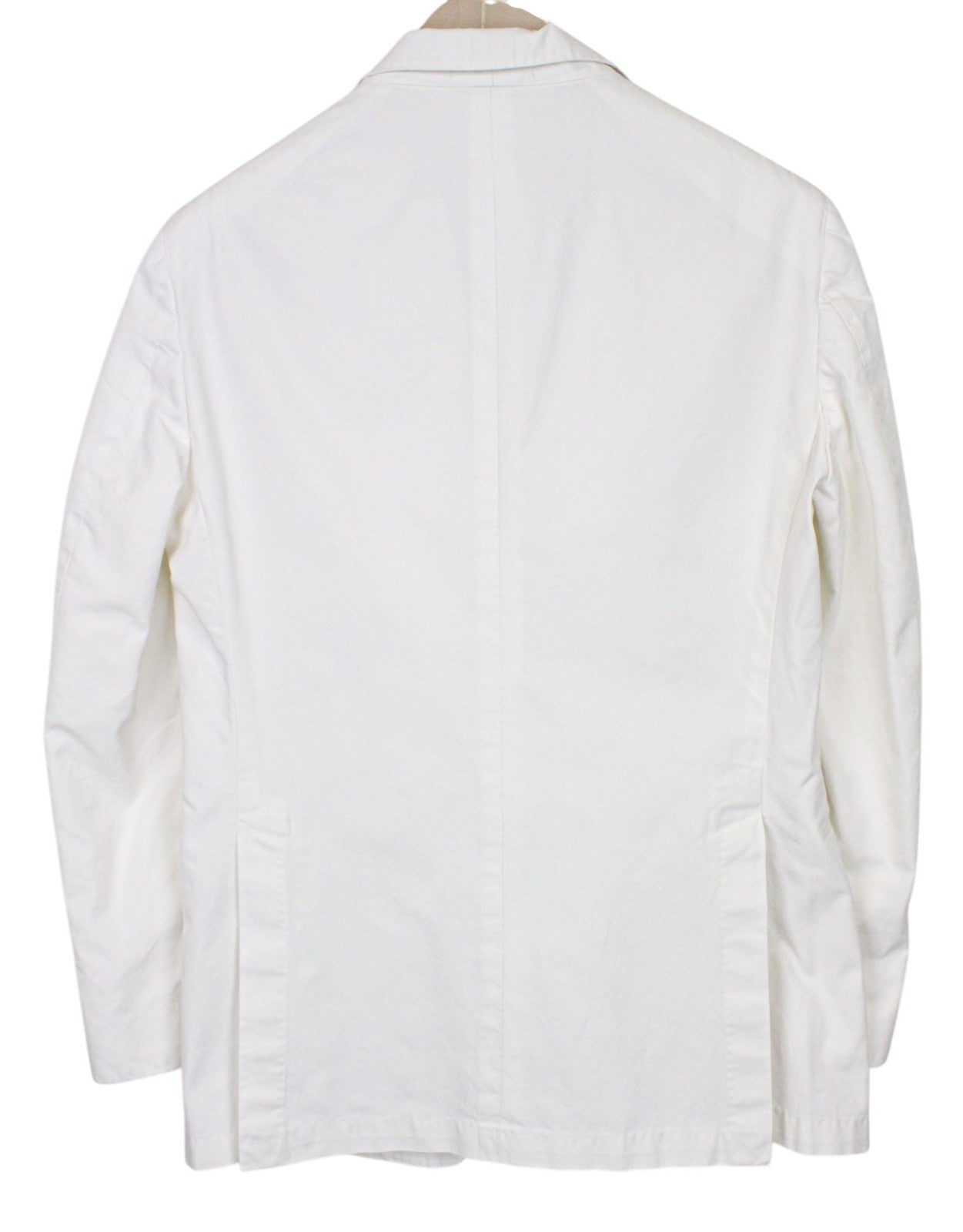 SUITSUPPLY Havana Jetted Men Blazer UK38R Twill White Slim Pure Cotton Unlined
