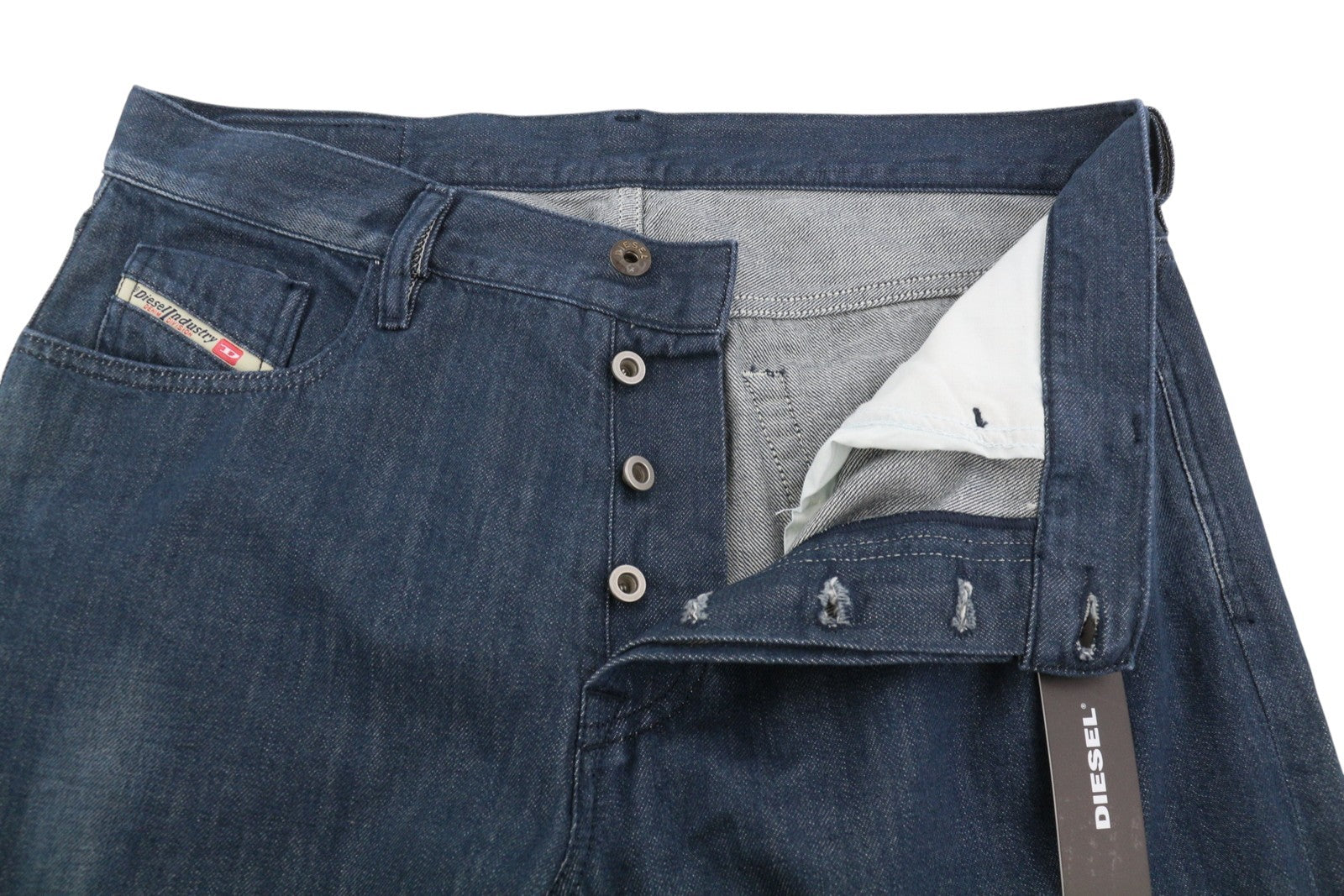 DIESEL Mharky 088AC Men's Jeans W34 Indigo Faded Button Fly Denim