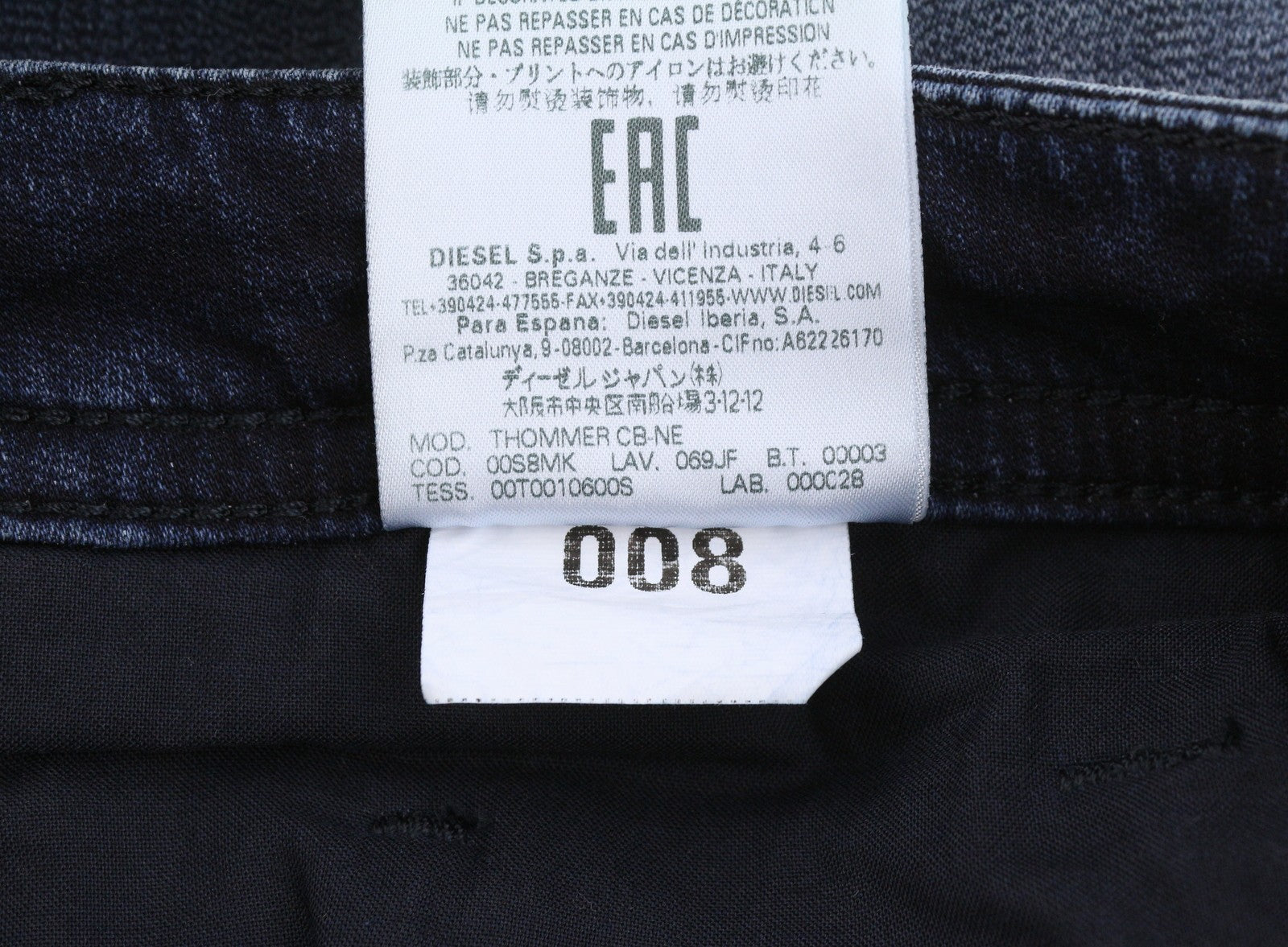 DIESEL Thommer CB-NE 069JF Men's Jeans W28 Blue Jogg Sweat Fade Distress