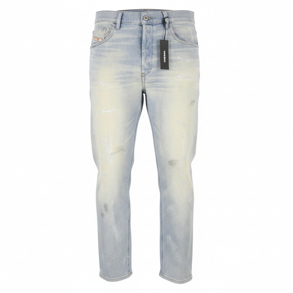 DIESEL D-Eetar 081AK Men's Jeans W34/L32 Blue Painted Dirty Fade Whisker