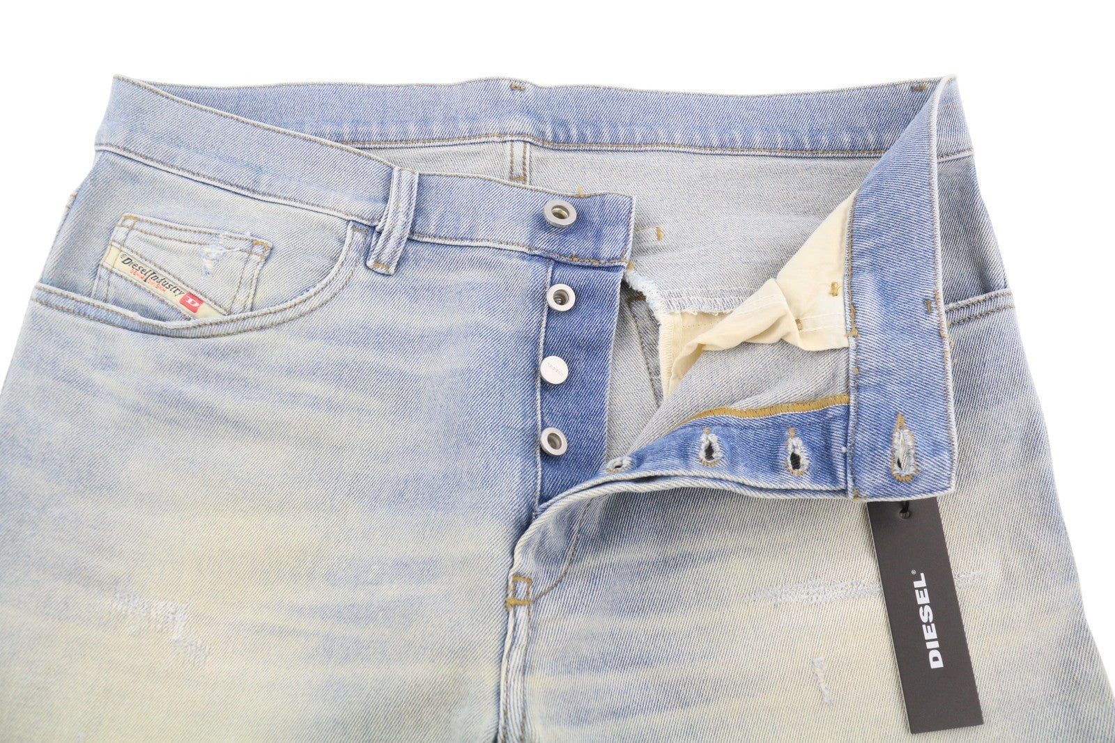 DIESEL D-Eetar 081AK Men's Jeans W34/L32 Blue Painted Dirty Fade Whisker