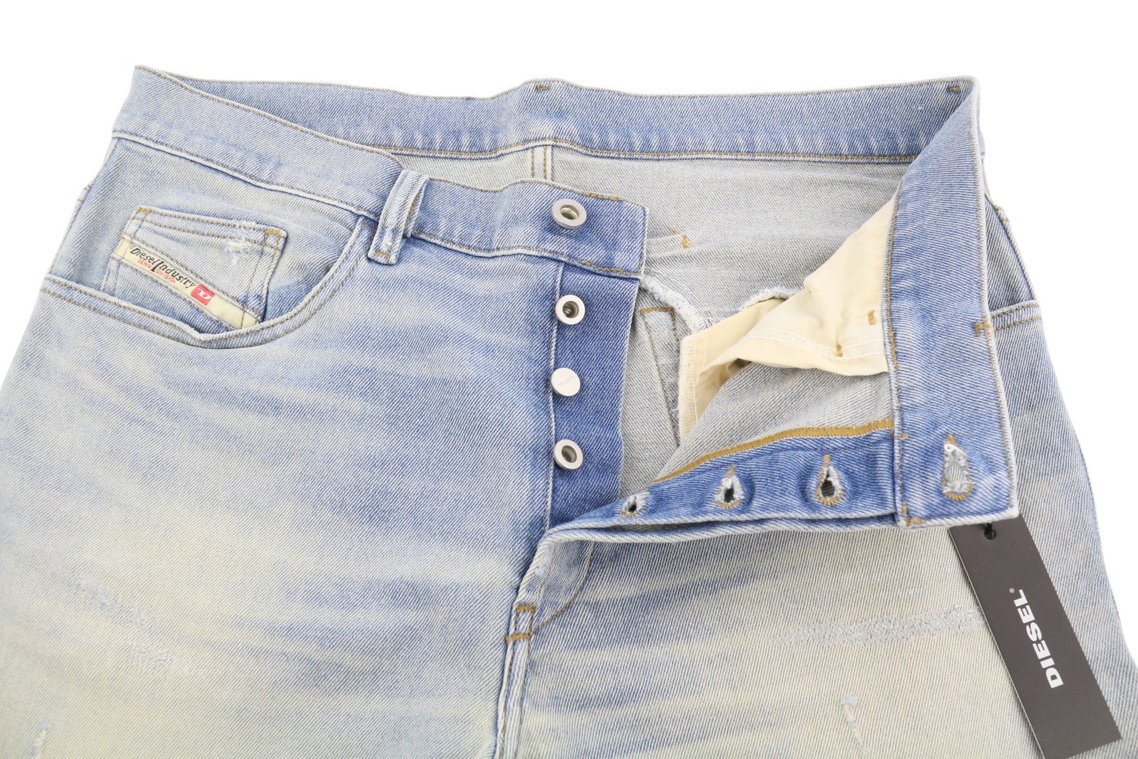 DIESEL D-Eetar 081AK Men's Jeans W34/L32 Blue Distressed Dirty Fade Wash