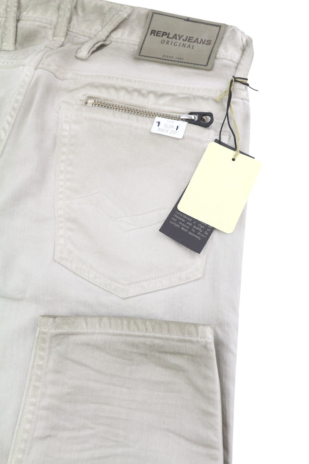 REPLAY Anbass MC914 Men's Jeans W29/L34 Grey Aged Dirty Fade Slim Fit