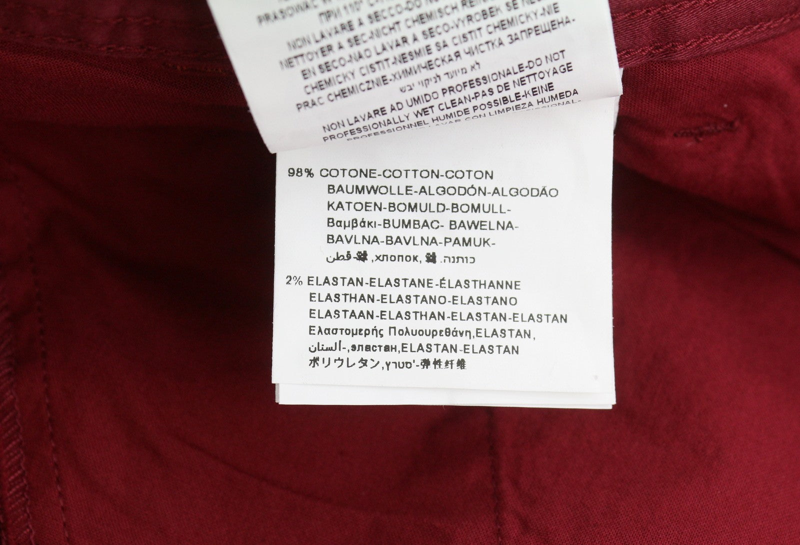 REPLAY Tom M9597 Men's Trousers W34/L32 Dark Red Zip Fly Regular Chino