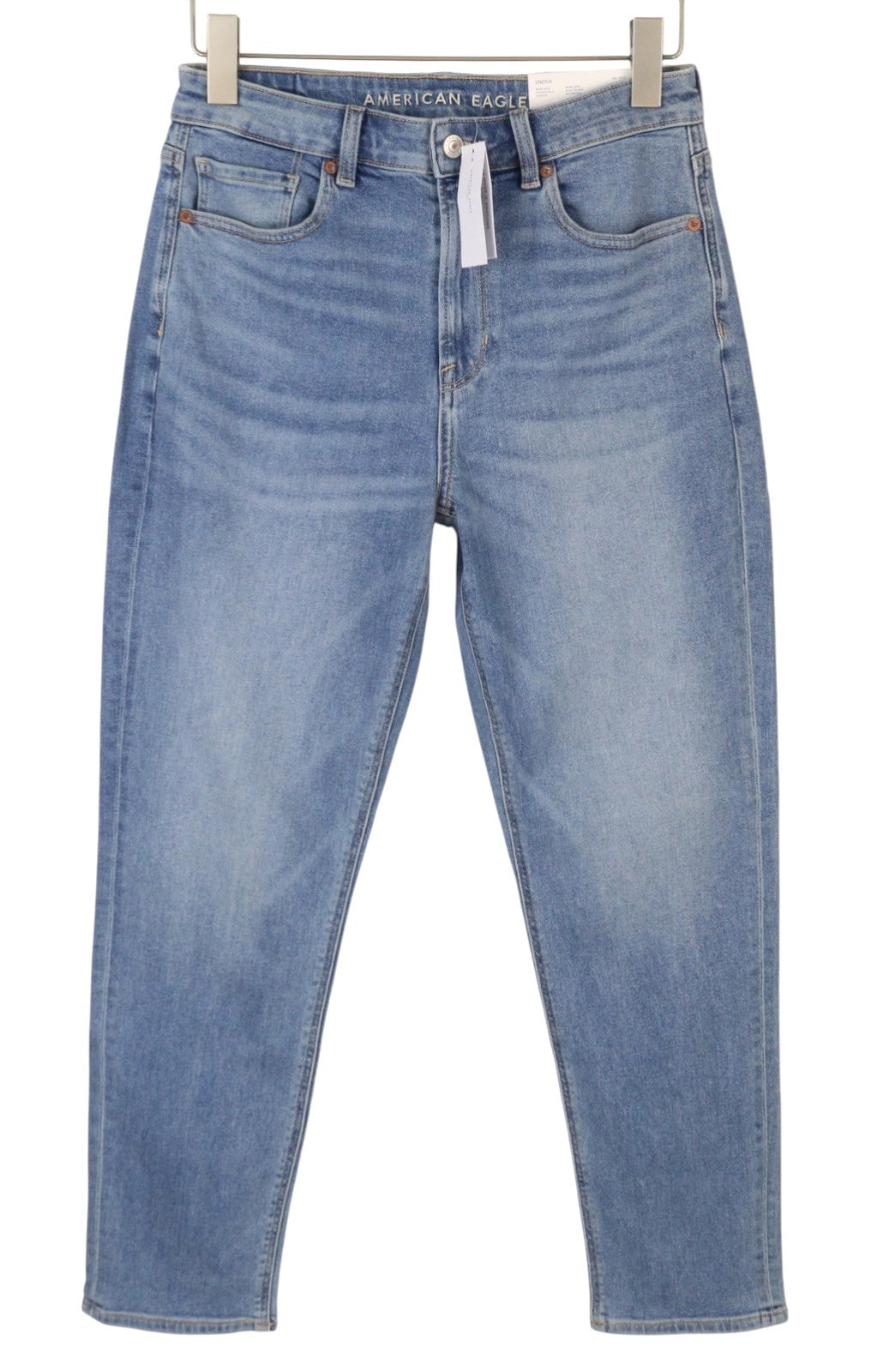 AMERICAN EAGLE OUTFITTERS Mom Women's Jeans W28 Blue Cropped Stretch