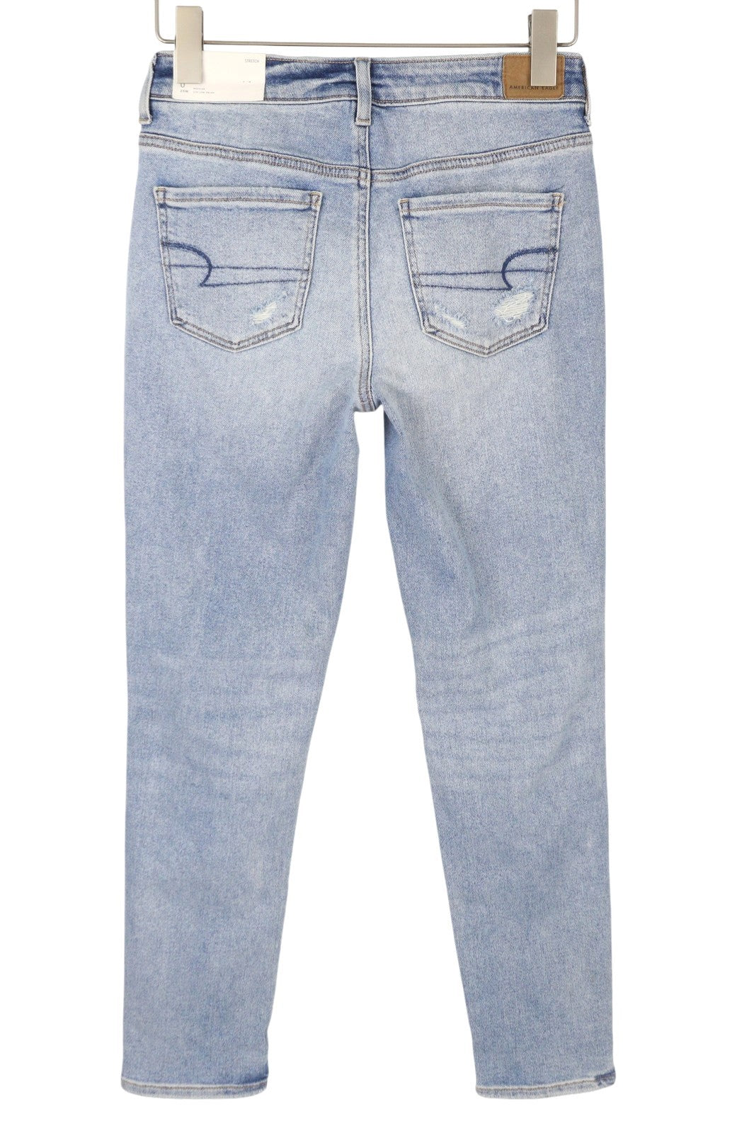 AMERICAN EAGLE OUTFITTERS Tomgirl Women's Jeans W25 Sky Slashed Stretch
