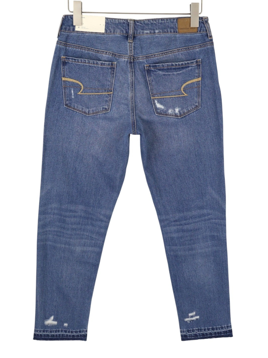 AMERICAN EAGLE OUTFITTERS Tomgirl Women's Jeans W27 Shadow Patch Distress