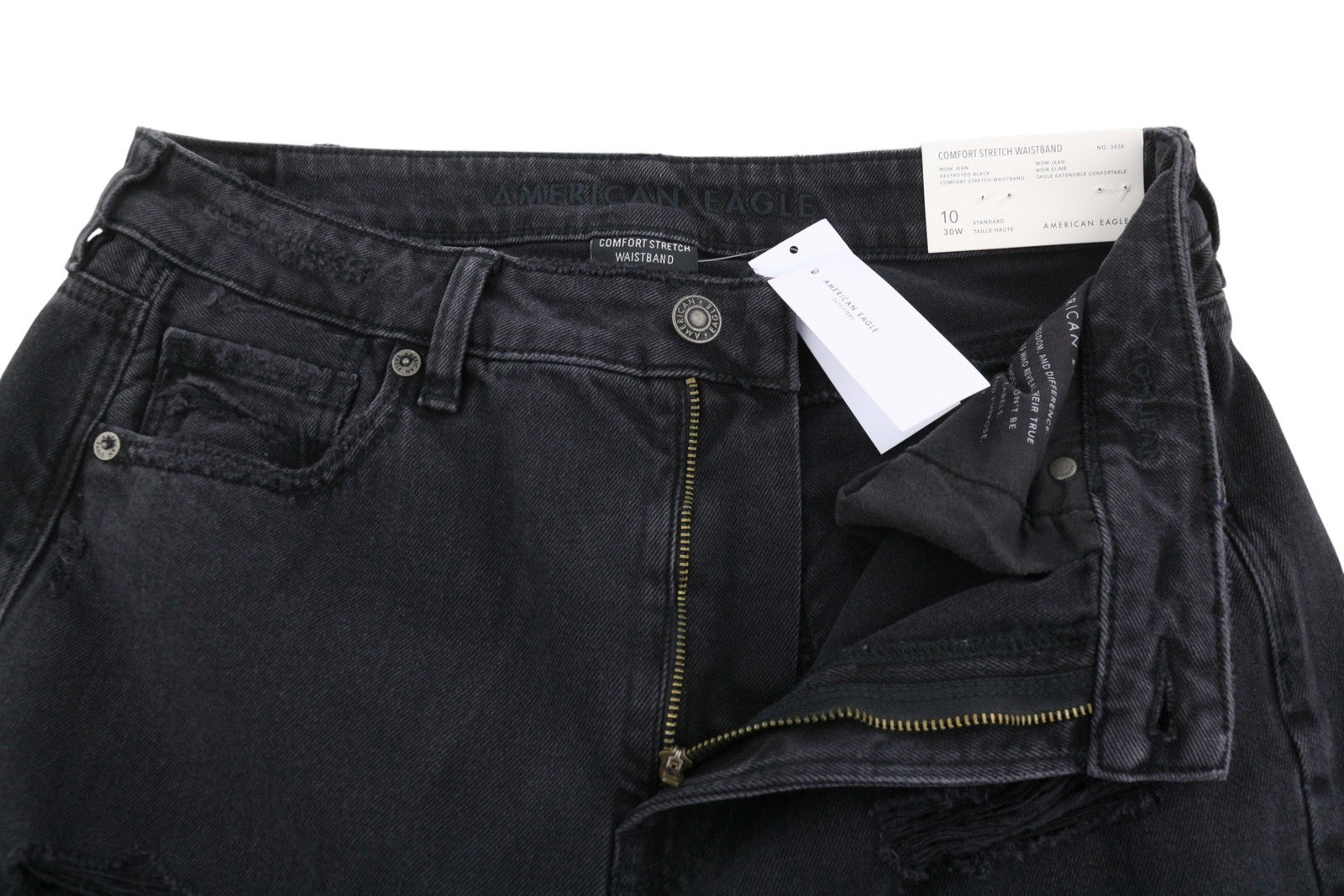 AMERICAN EAGLE OUTFITTERS Mom Women's Jeans W30 Stretch Waist Distressed