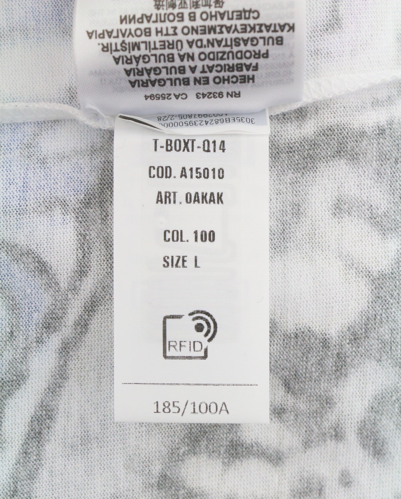 DIESEL T-Boxt-Q14 Men T-Shirt L White Patterned Cotton Tricot Short Sleeve