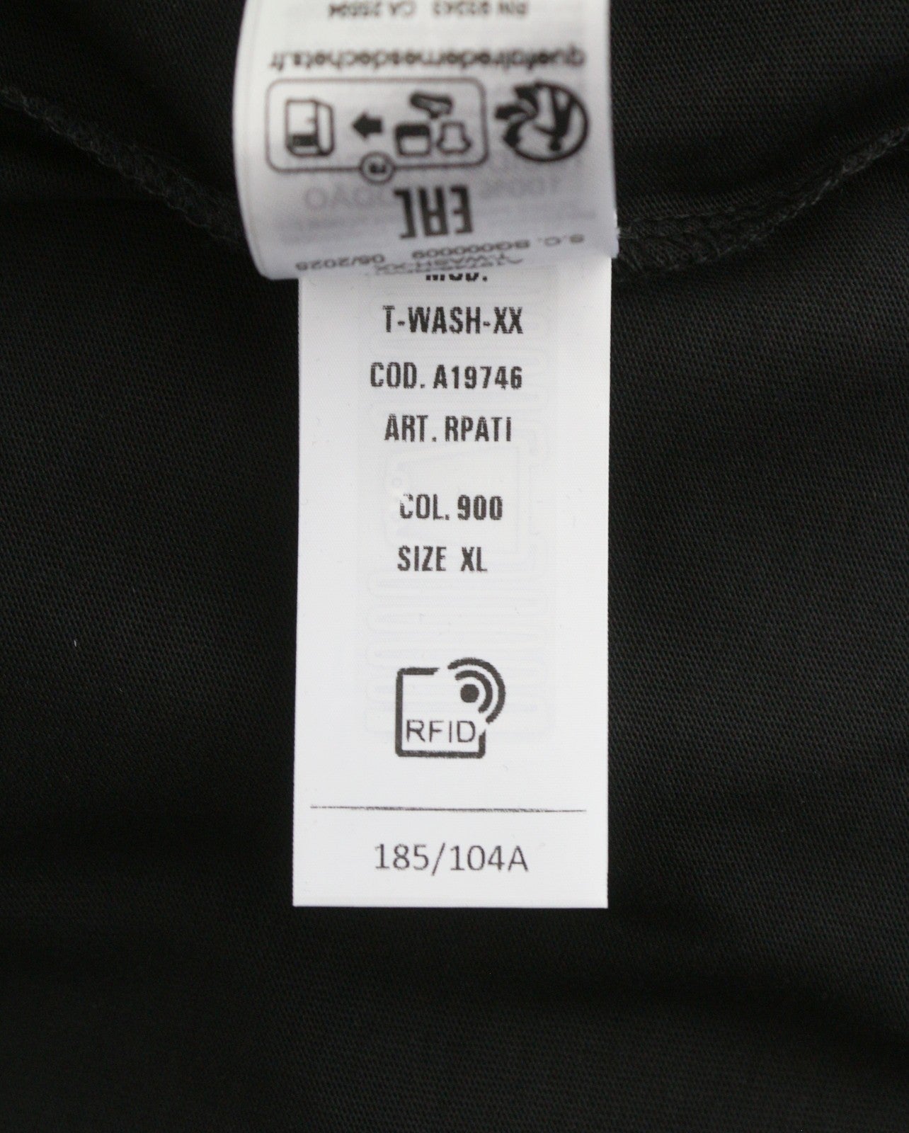 DIESEL T-Wash-XX Men T-Shirt XL Black Loose Fit Cotton Tricot Crew Short Sleeve