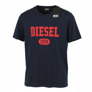 DIESEL T-Diegor 1-A Men T-Shirt XL Blue Cotton Tricot Crew Neck Short Sleeve