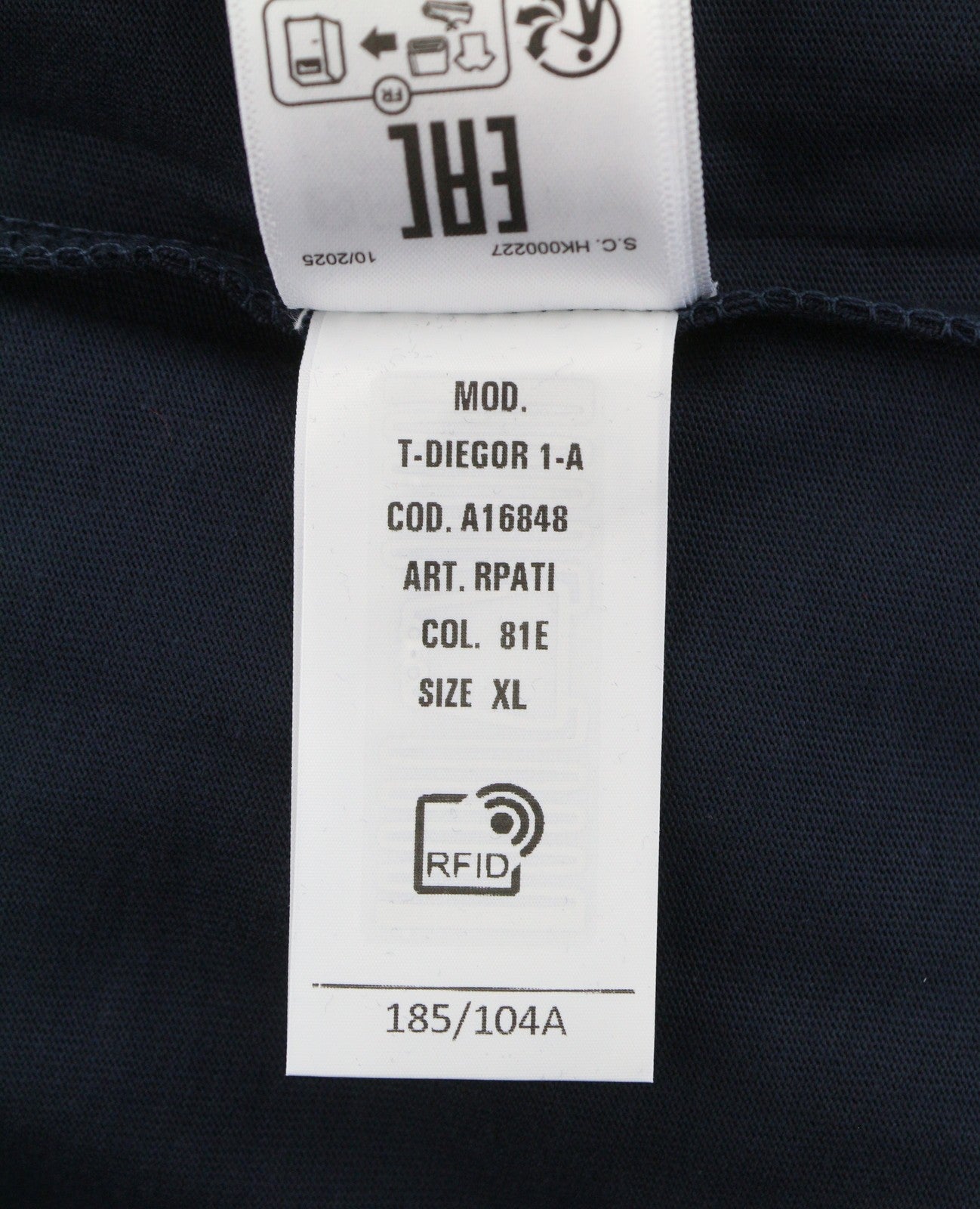 DIESEL T-Diegor 1-A Men T-Shirt XL Blue Cotton Tricot Crew Neck Short Sleeve