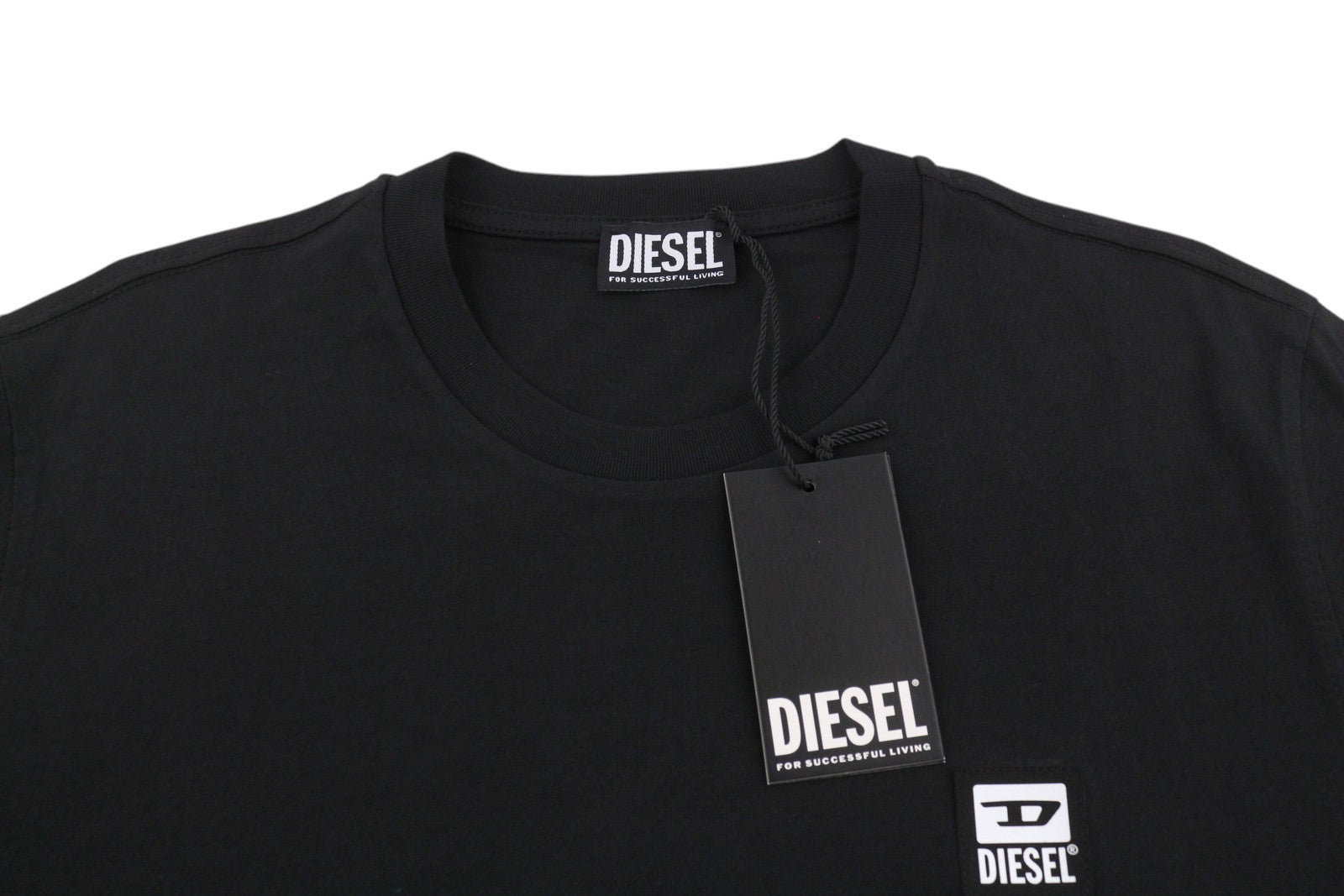 DIESEL T-Just-K30 Men T-Shirt L Black Cotton Tricot Crew Neck Short Sleeve
