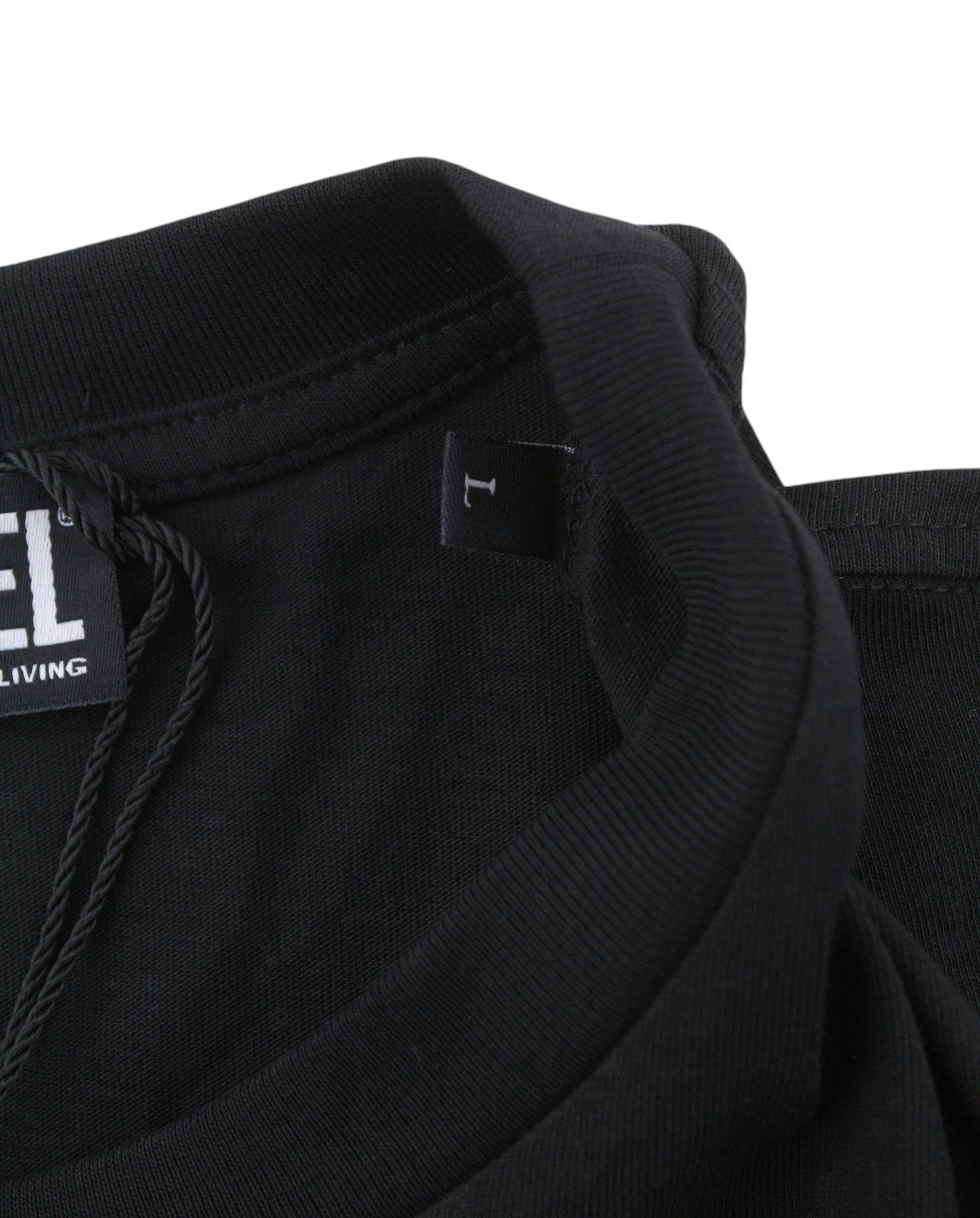 DIESEL T-Just-K30 Men T-Shirt L Black Cotton Tricot Crew Neck Short Sleeve
