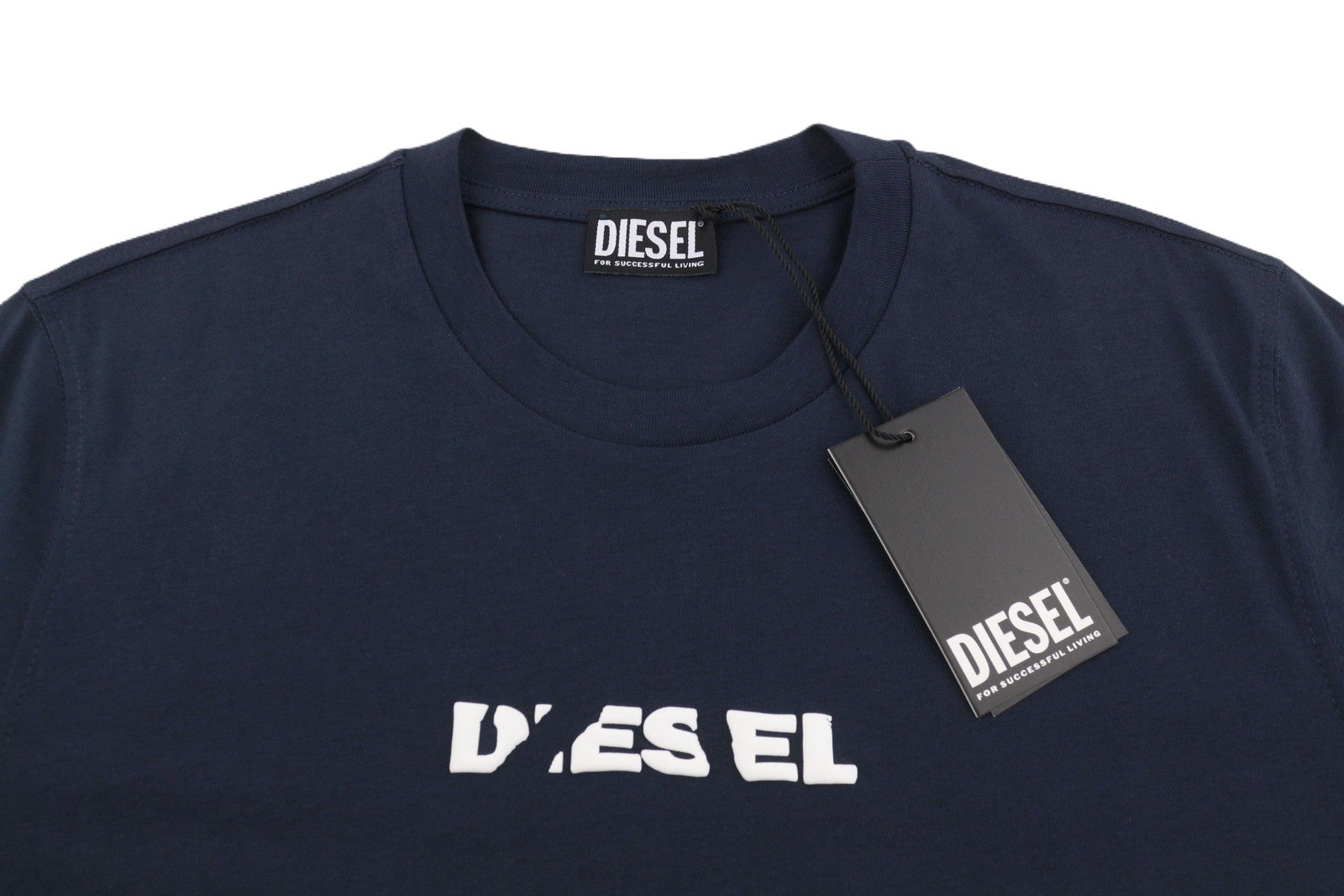 DIESEL T-Just 250231 Off Men T-Shirt L Blue Cotton Tricot Crew Neck Short Sleeve