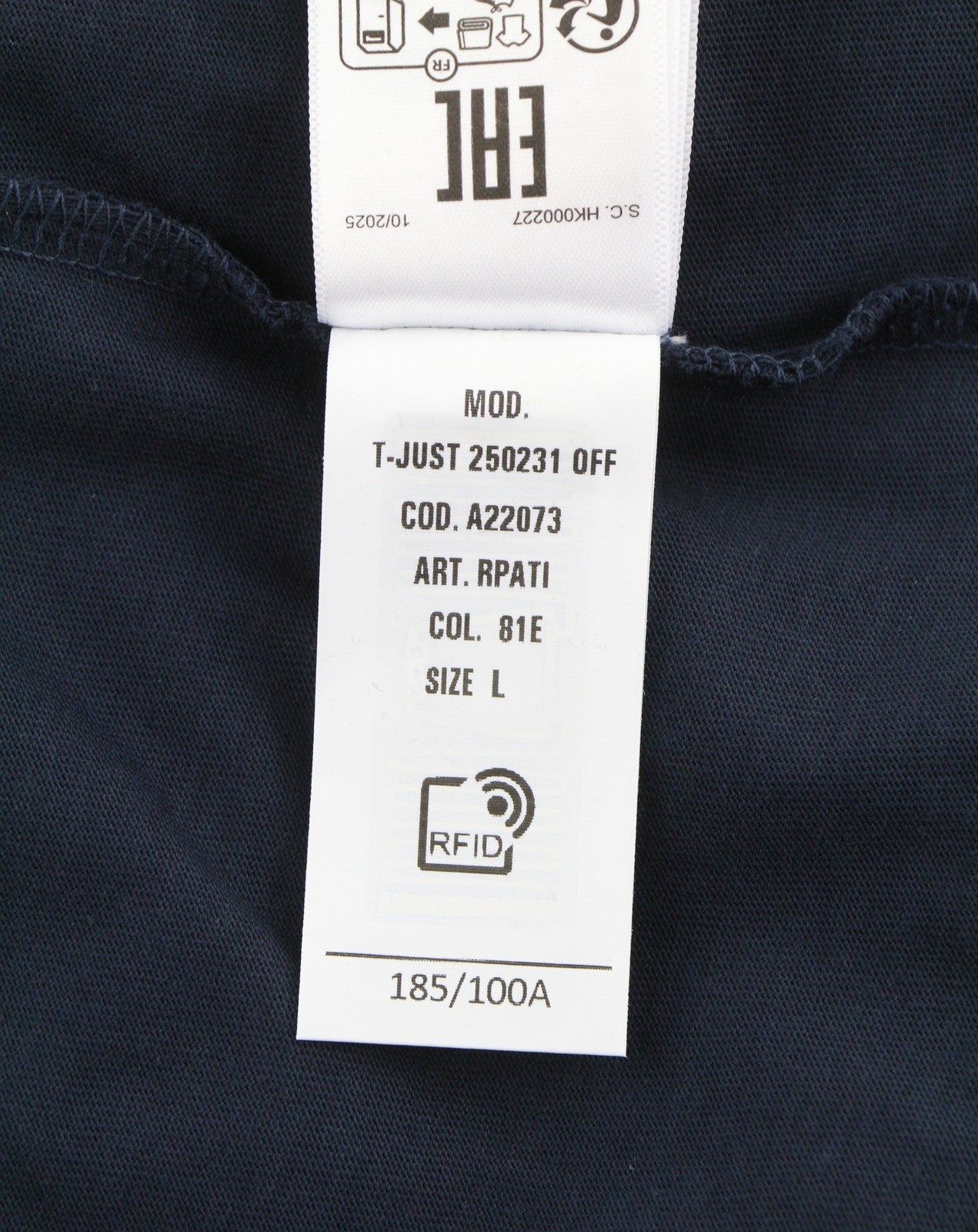 DIESEL T-Just 250231 Off Men T-Shirt L Blue Cotton Tricot Crew Neck Short Sleeve