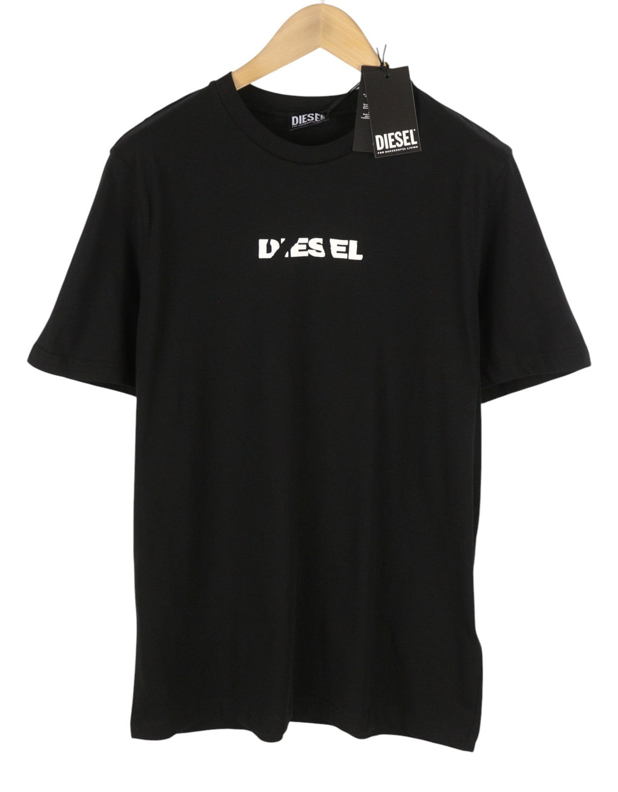 DIESEL T-Just 250231 Off Men T-Shirt XL Black Cotton Tricot Crew Short Sleeve