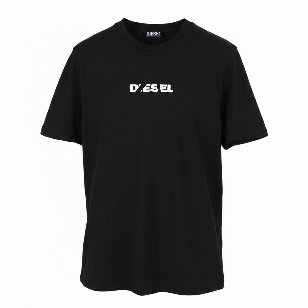 DIESEL T-Just 250231 Off Men T-Shirt 2XL Black Cotton Tricot Crew Short Sleeve
