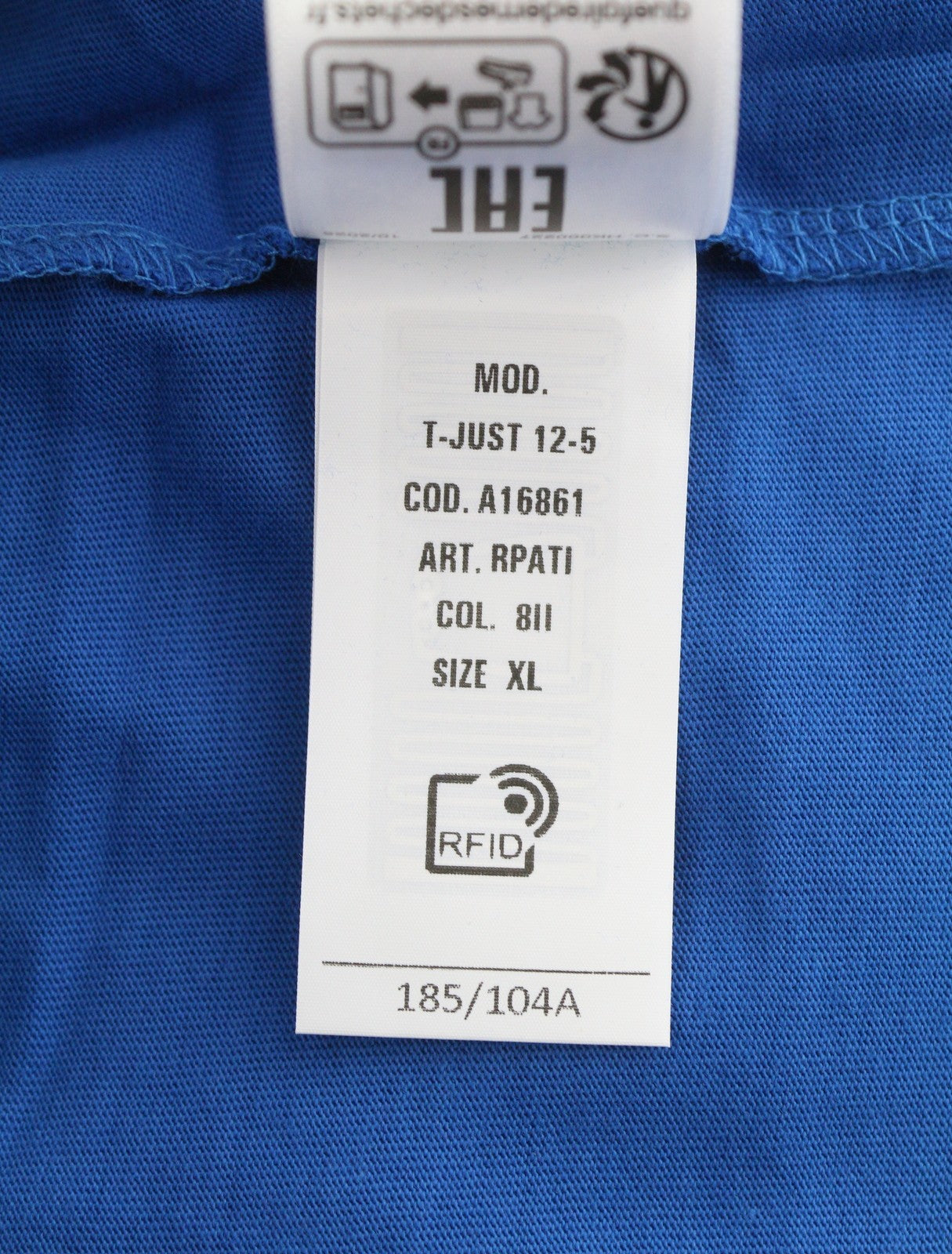 DIESEL T-Just 12-5 Men T-Shirt XL Blue Cotton Tricot Short Sleeved