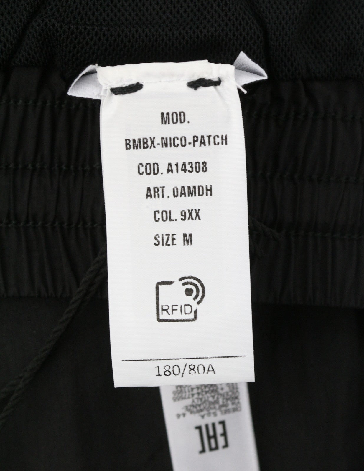 DIESEL Bmbx-Nico-Patch Men Swimwear M Black Elastic Drawstring Waist Beach