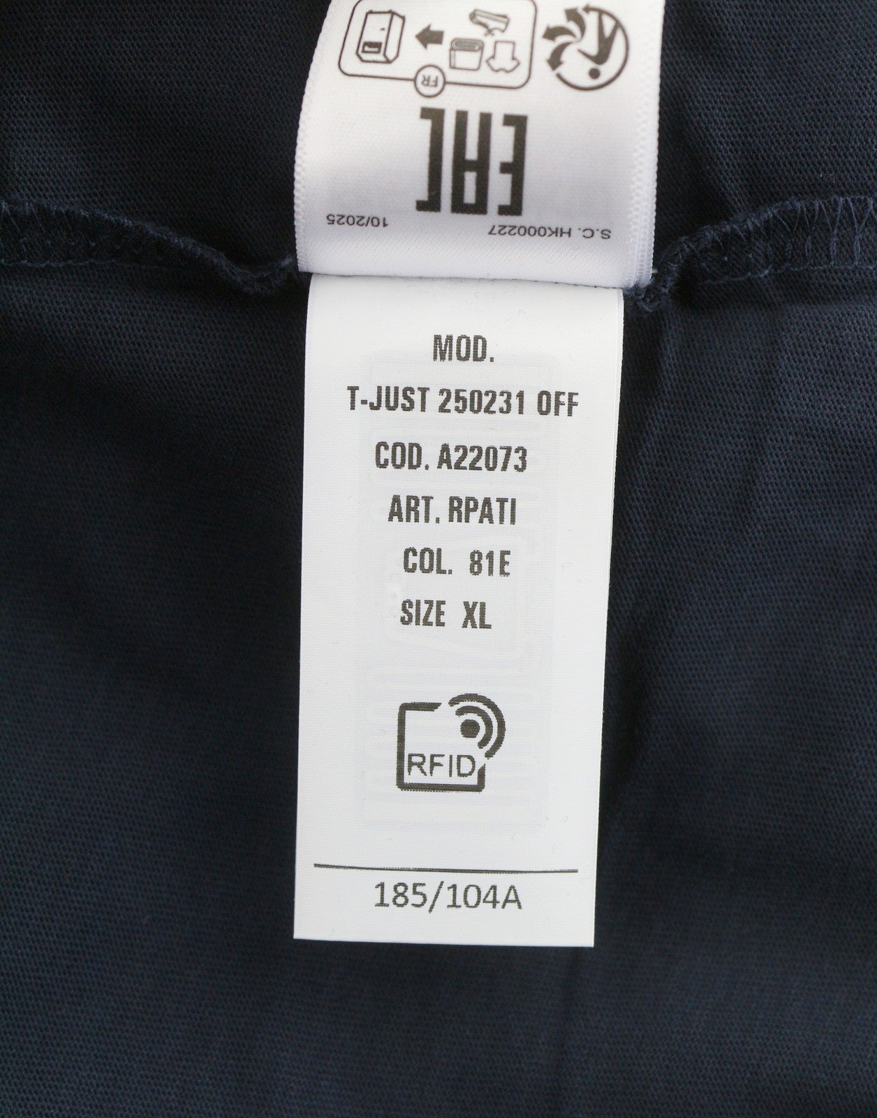 DIESEL T-Just 250231 Off Men T-Shirt XL Blue Cotton Tricot Crew Short Sleeve