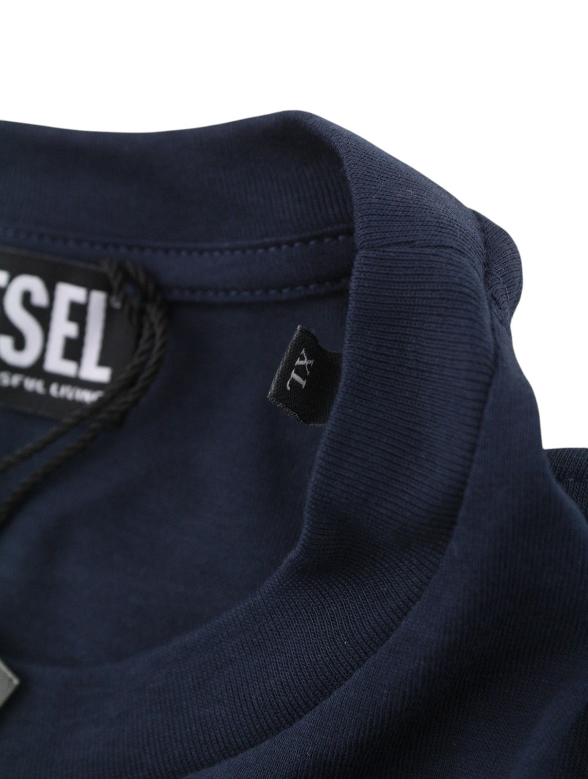 DIESEL T-Just 250231 Off Men T-Shirt XL Blue Cotton Tricot Crew Short Sleeve