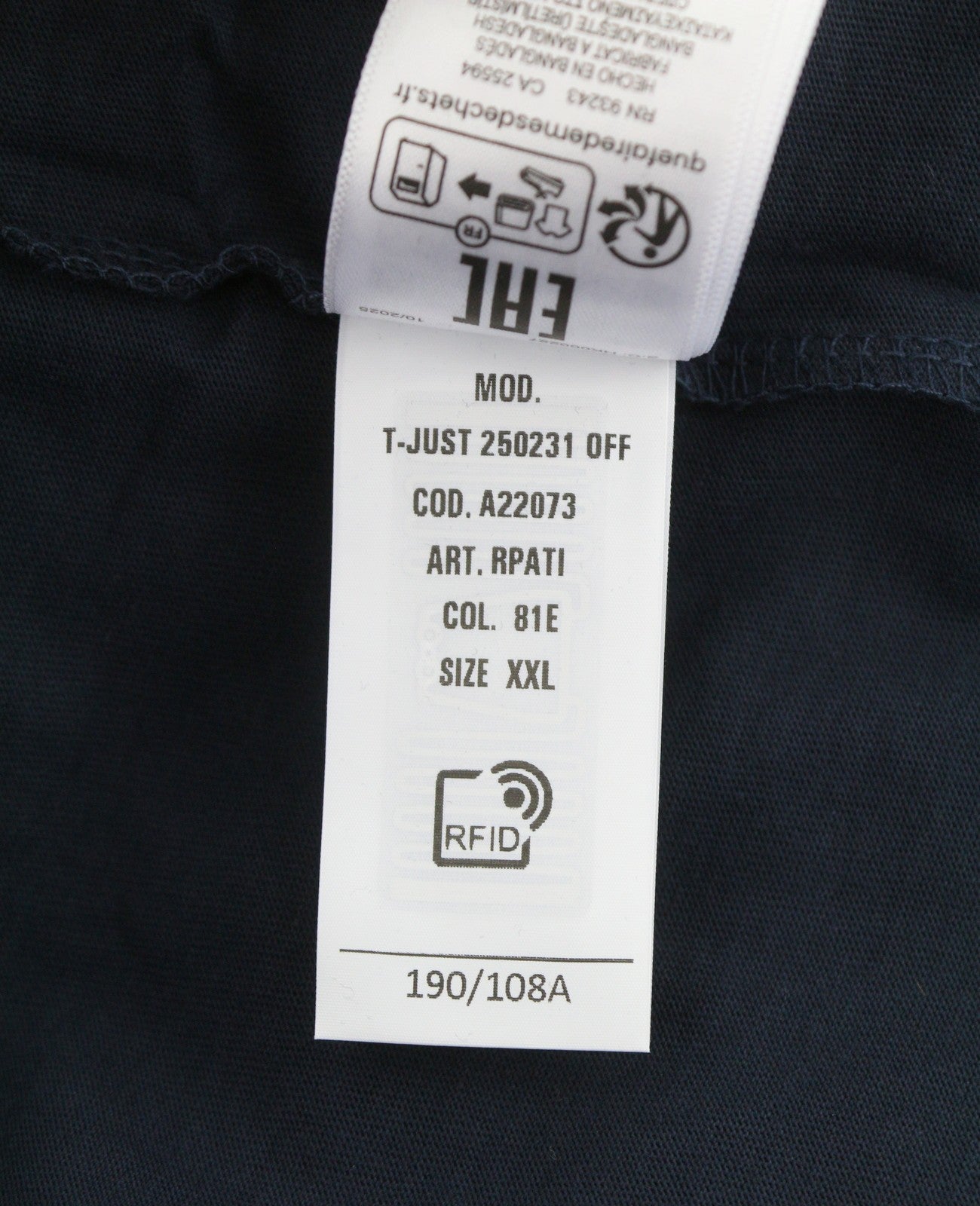 DIESEL T-Just 250231 Off Men T-Shirt 2XL Blue Cotton Tricot Crew Short Sleeve