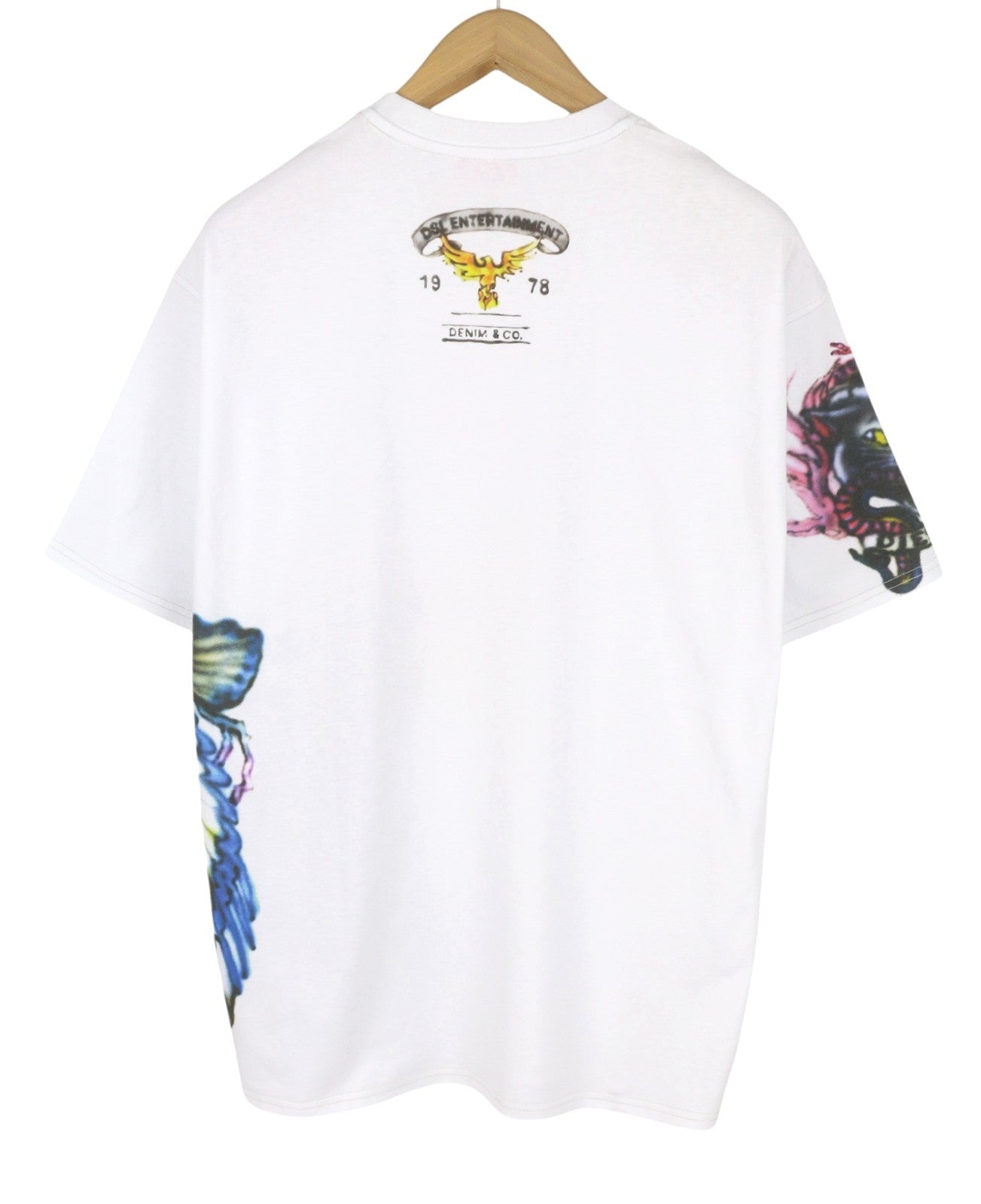 DIESEL T-Boxt-Q14 Men T-Shirt M White Patterned Cotton Tricot Short Sleeve