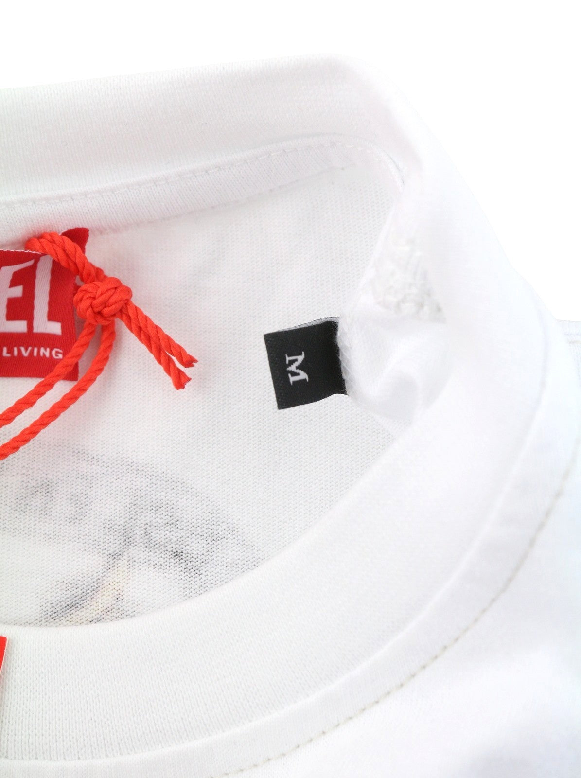 DIESEL T-Boxt-Q14 Men T-Shirt M White Patterned Cotton Tricot Short Sleeve