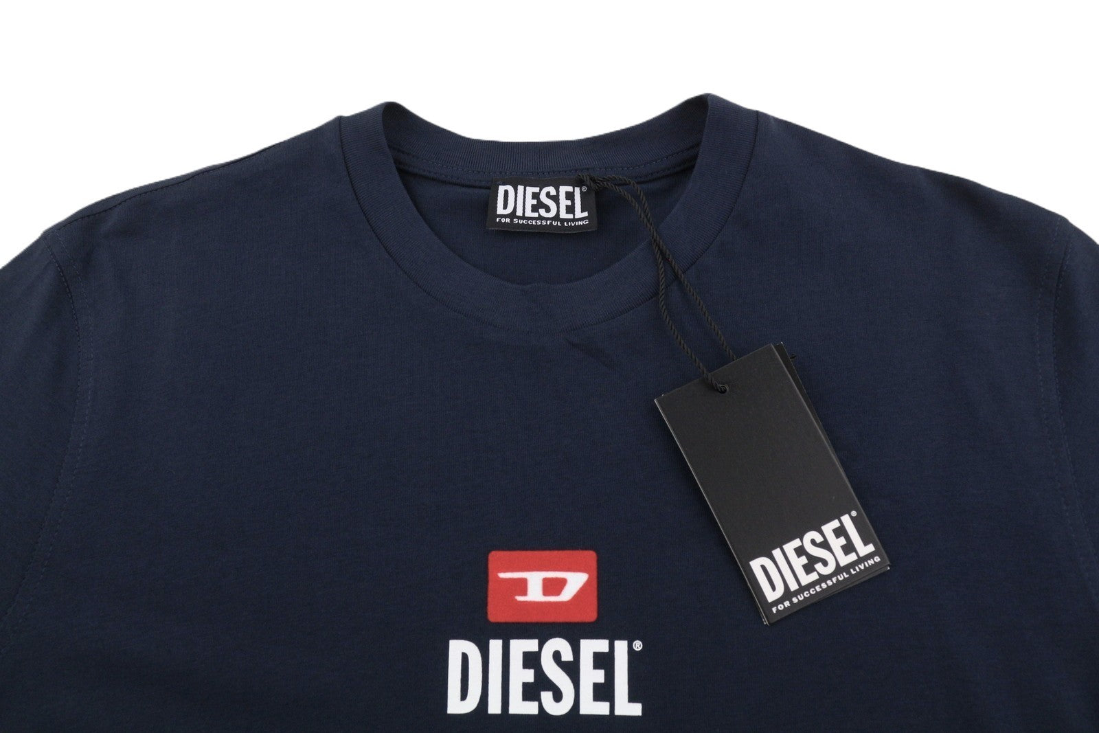 DIESEL T-Just-Small-New D Logo Men T-Shirt 3XL Blue Cotton Tricot Short Sleeve