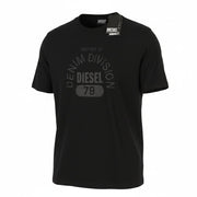 DIESEL T-Just-E17-Out Men T-Shirt 2XL Black Cotton Tricot Crew Neck Short Sleeve